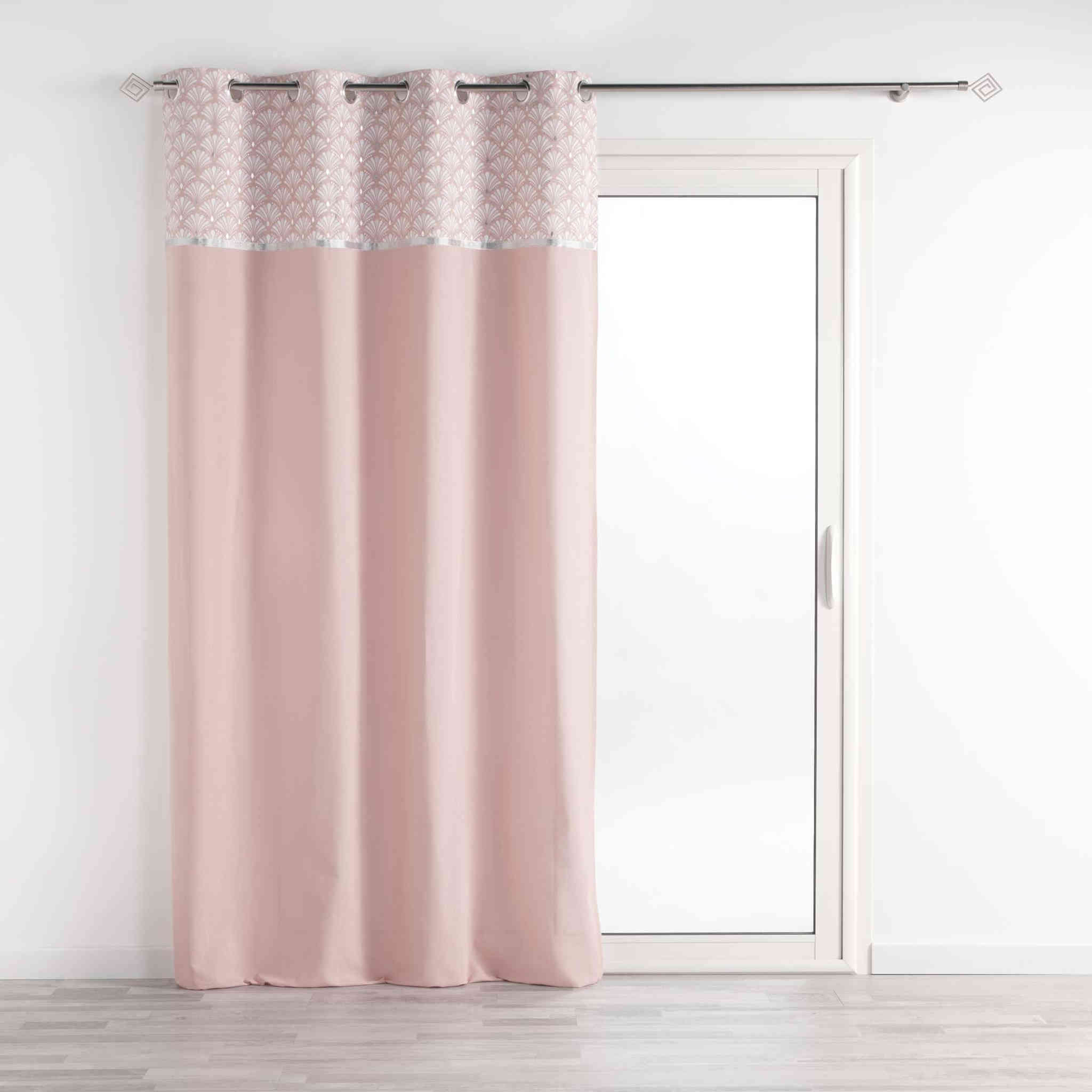 Rideau esprit art déco coton rose 240 x 140 Rideau esprit art déco coton rose 240 x 140