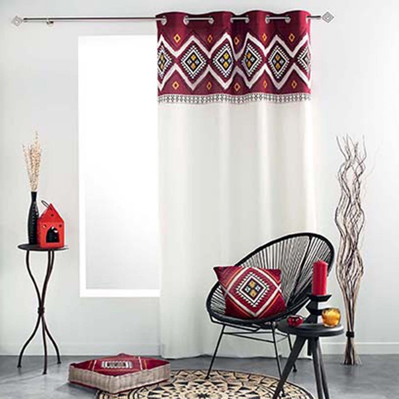 Rideau avec motif néo berbère coton multicolors 240x140 Rideau avec motif néo berbère coton multicolors 240x140