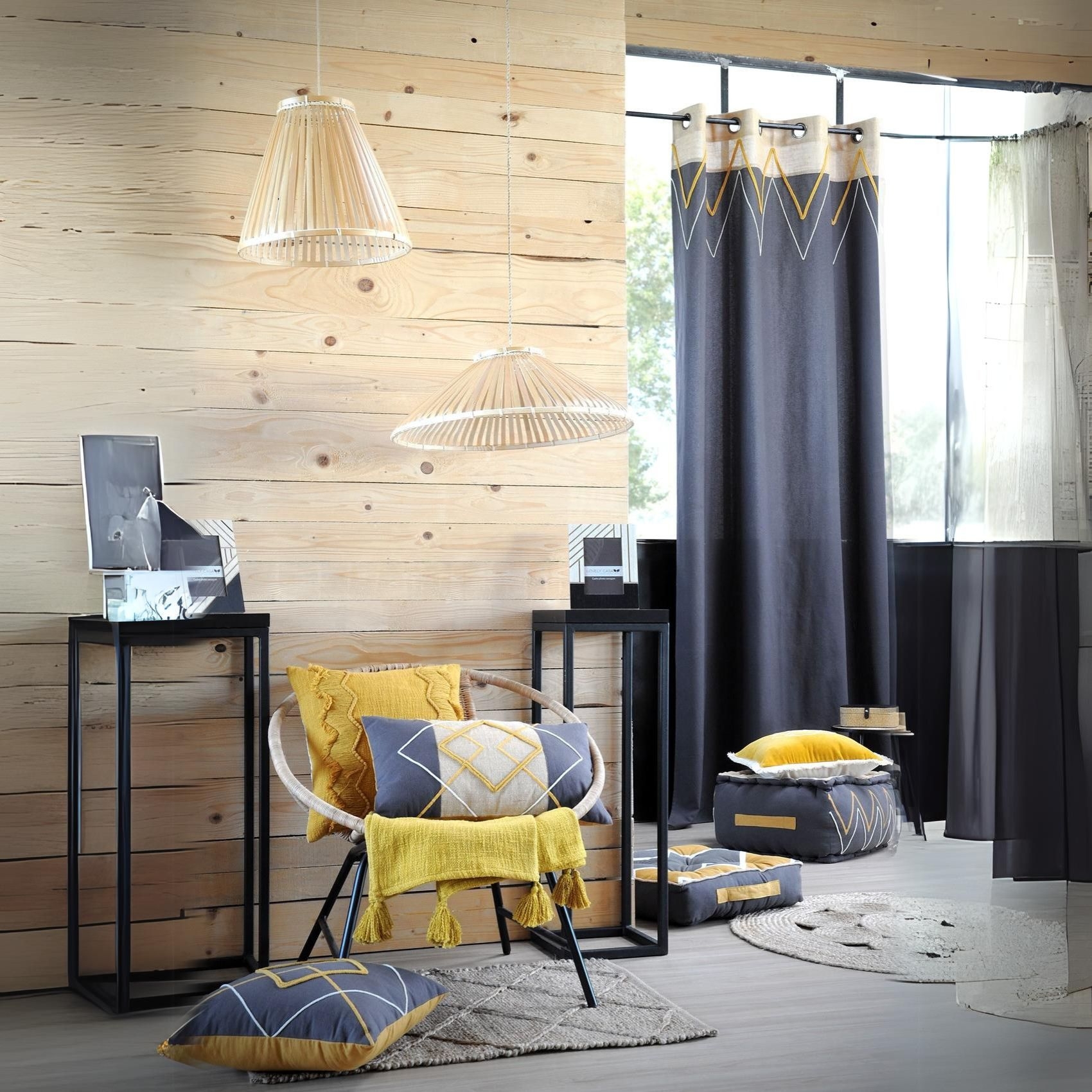 Rideau tamisant alabama coton anthracite 260x140 (photo) Rideau tamisant alabama coton anthracite 260x140