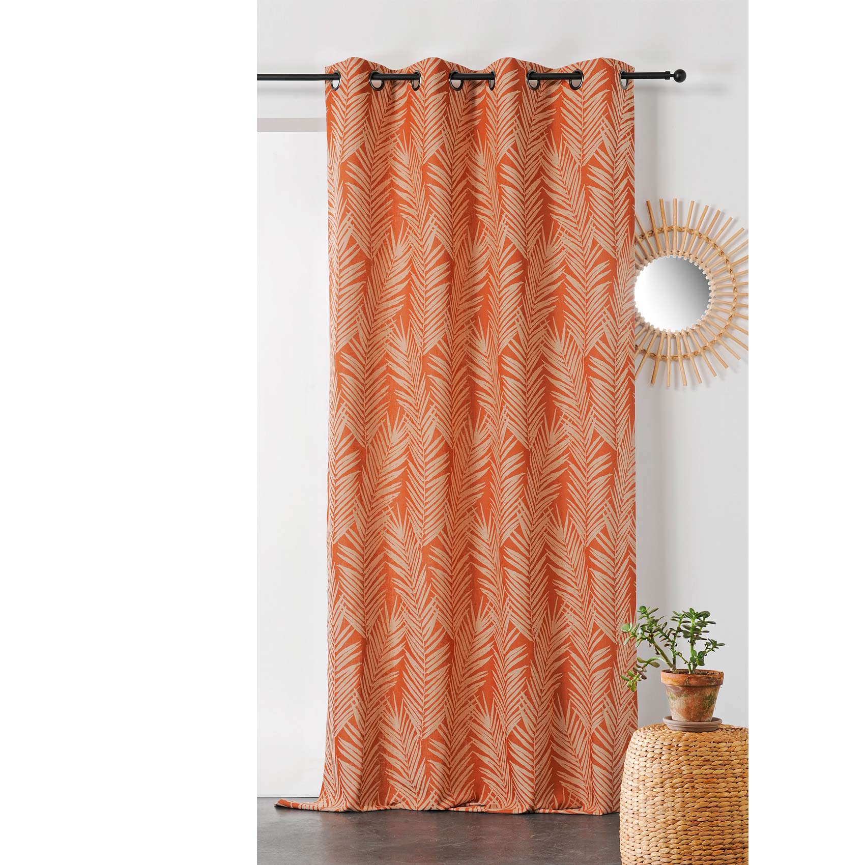 Rideau tamisant tasmanie coton orange 280x140 Rideau tamisant tasmanie coton orange 280x140
