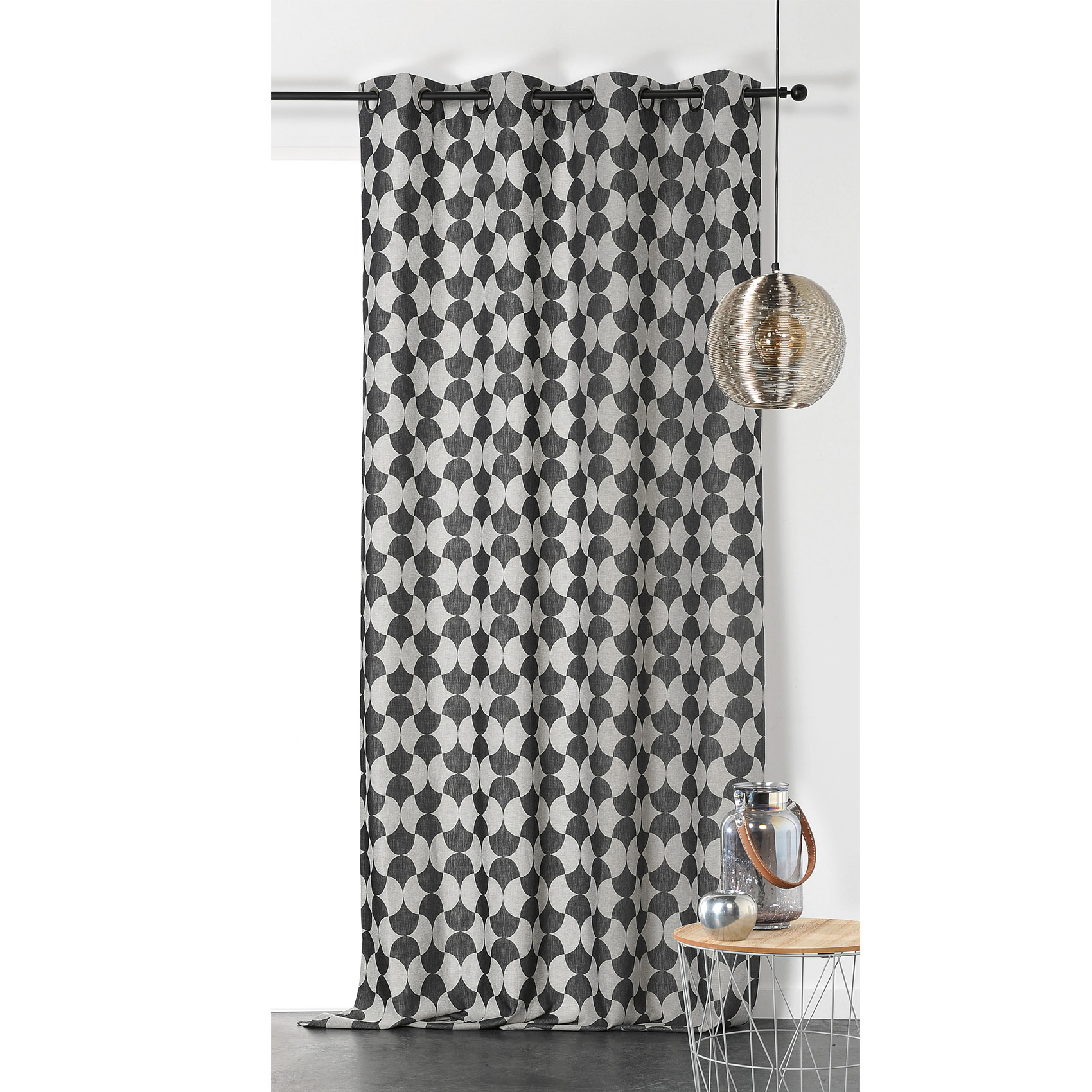 Rideau tamisant gambino coton noir 280x140 (photo) Rideau tamisant gambino coton noir 280x140