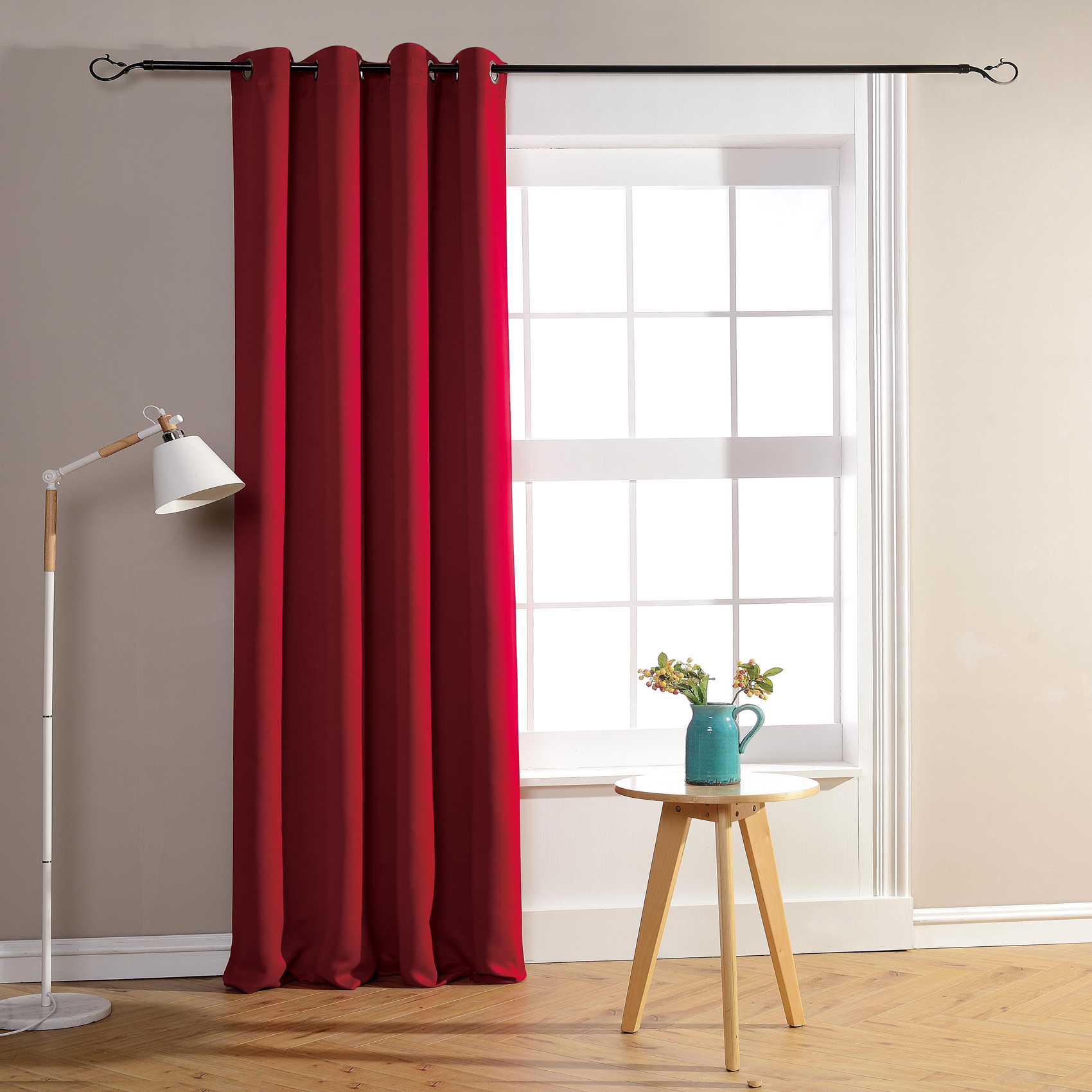 Rideau occultant pour chambre et salon occultant rouge 260x140