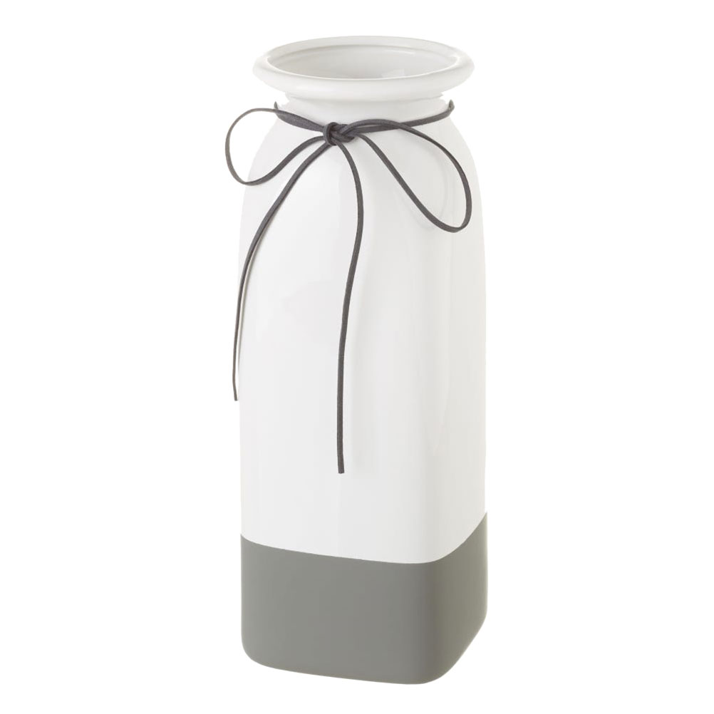 Vase blanc et gris H30cm (photo) Vase blanc et gris H30cm