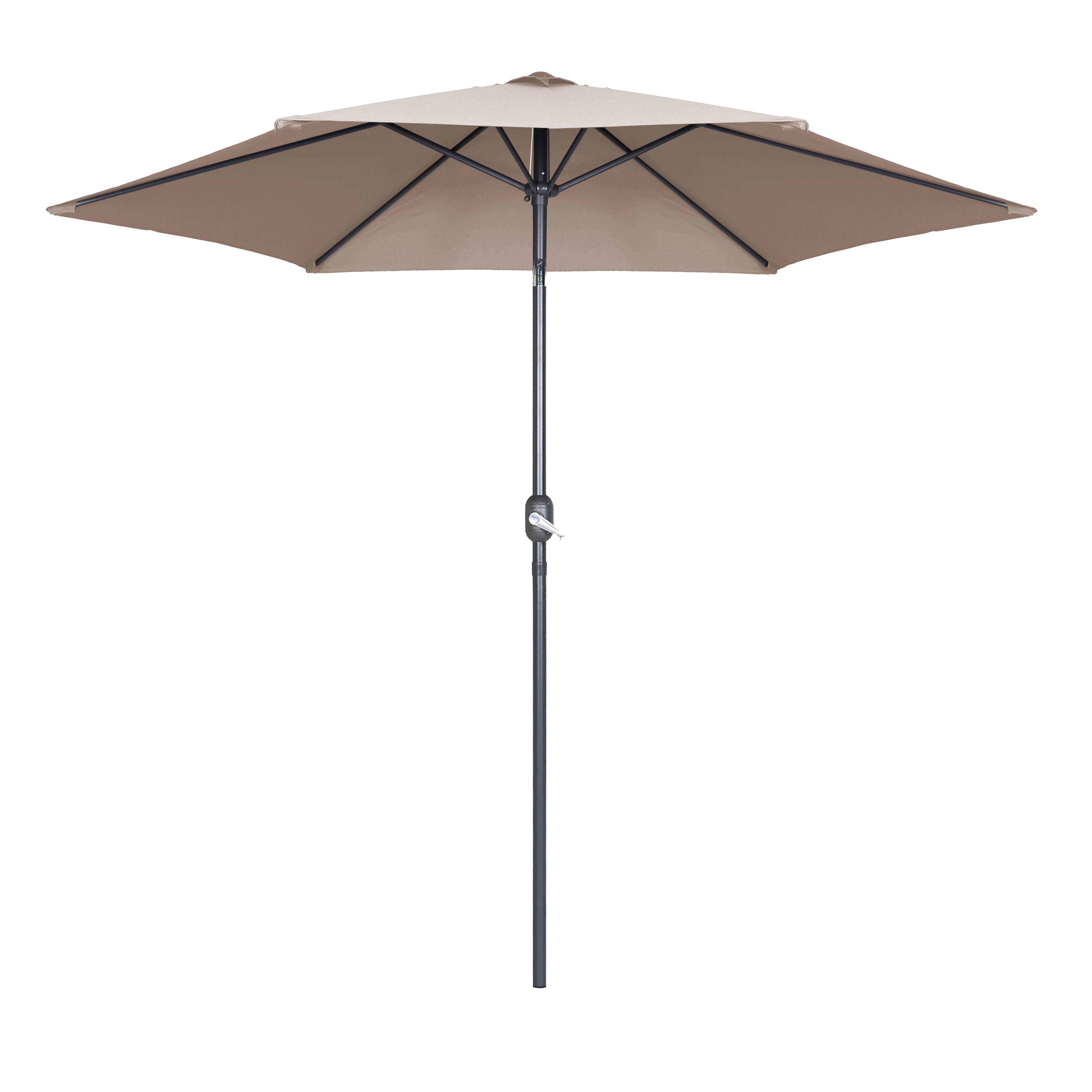 Parasol droit 3m en aluminium taupe