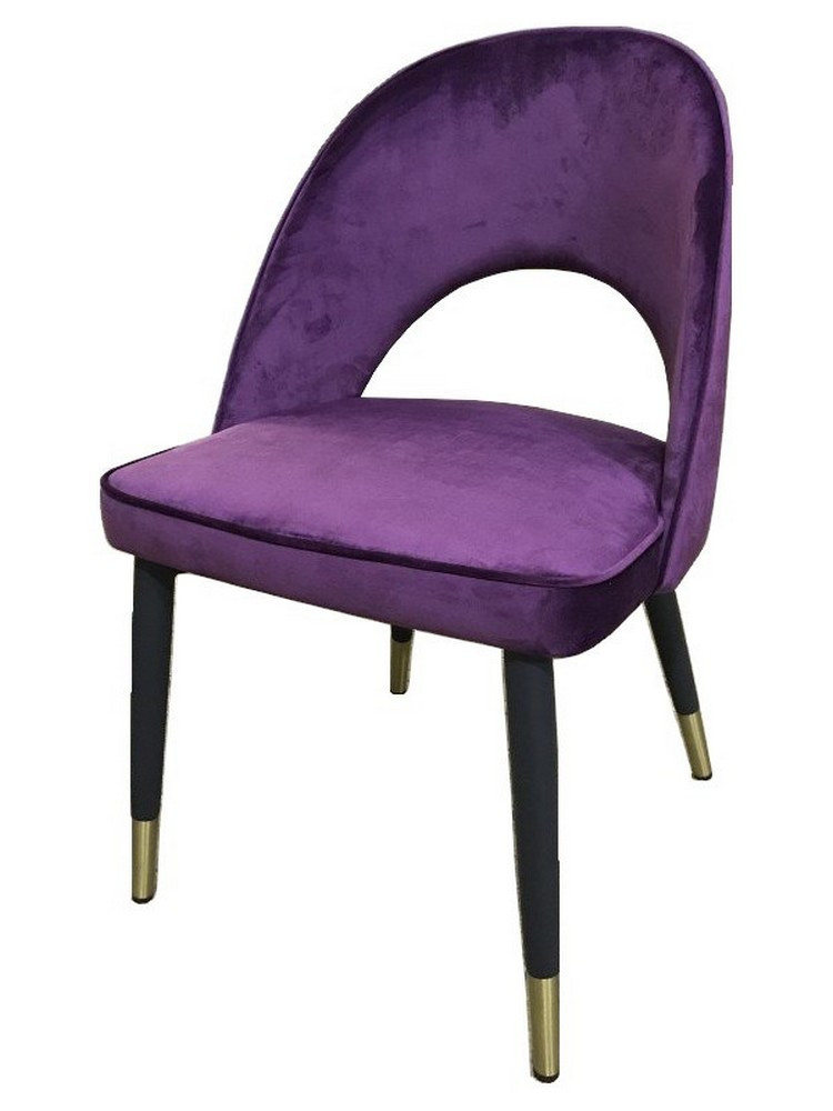 Chaise de salle a manger en velours violet