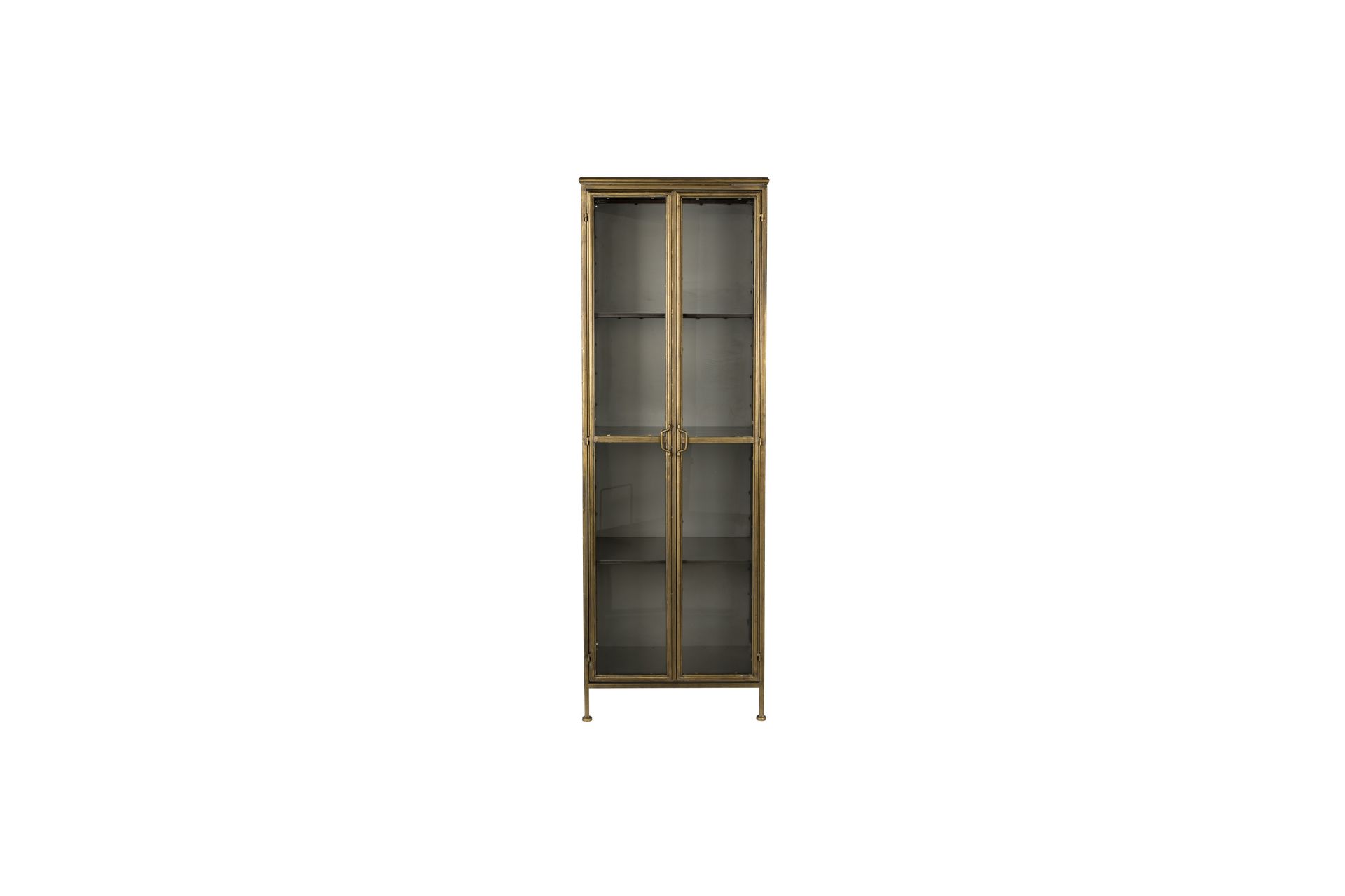 Vitrine 2 portes en métal or Vitrine 2 portes en métal or