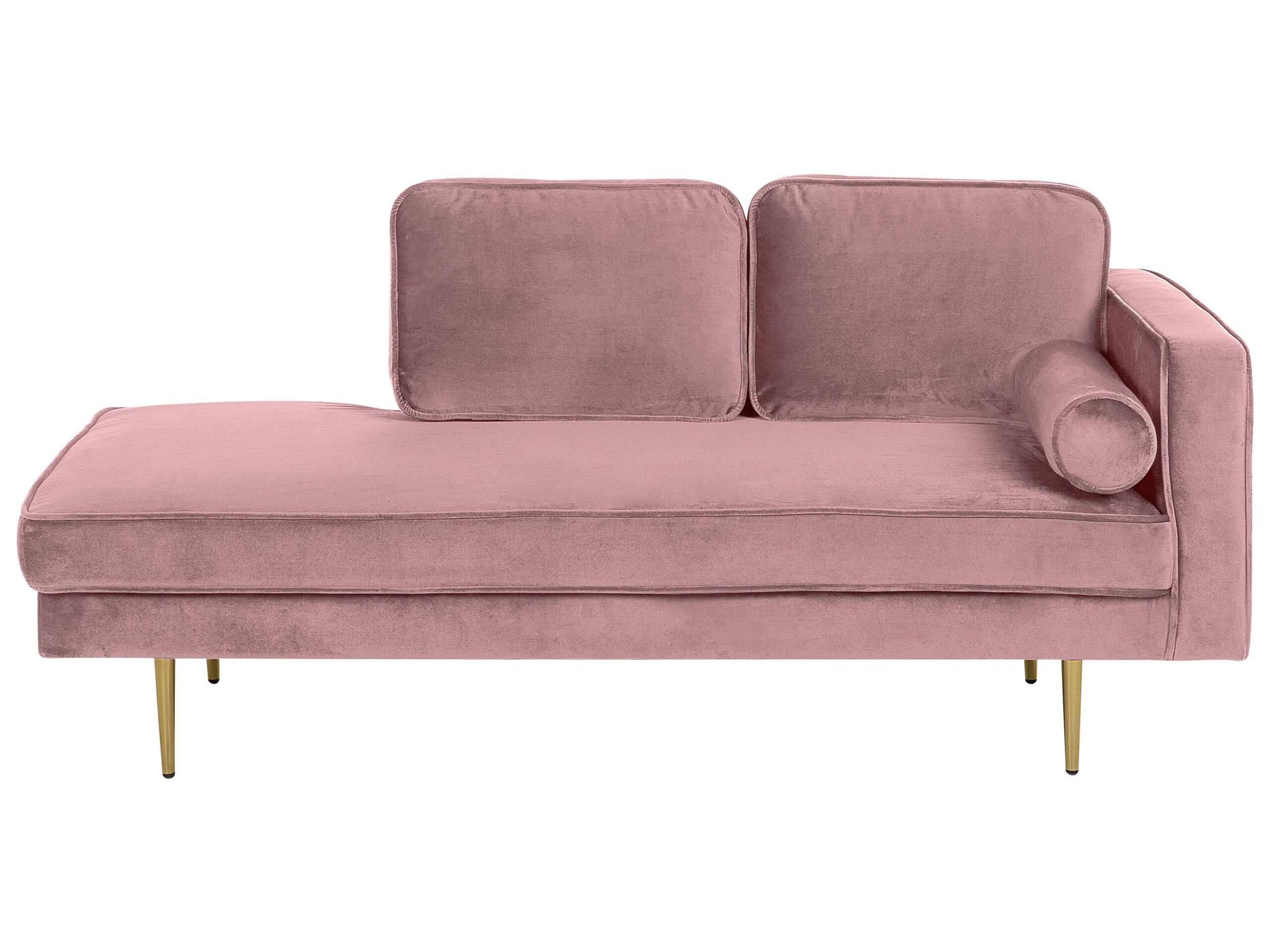 Chaise longue rose poudré côté droit (photo) Chaise longue rose poudré côté droit