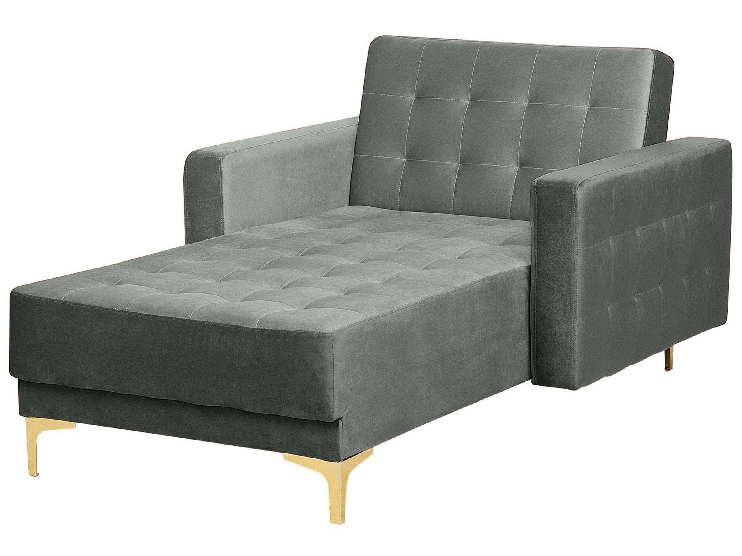 Chaise longue en velours gris (photo) Chaise longue en velours gris