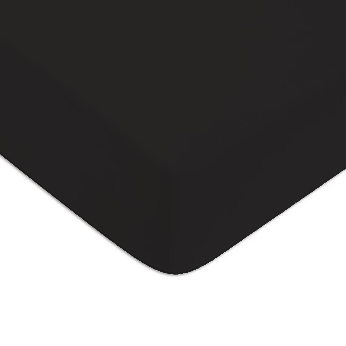 Drap housse uni coton 57 fils noir intense 90x200cm Drap housse uni coton 57 fils noir intense 90x200cm