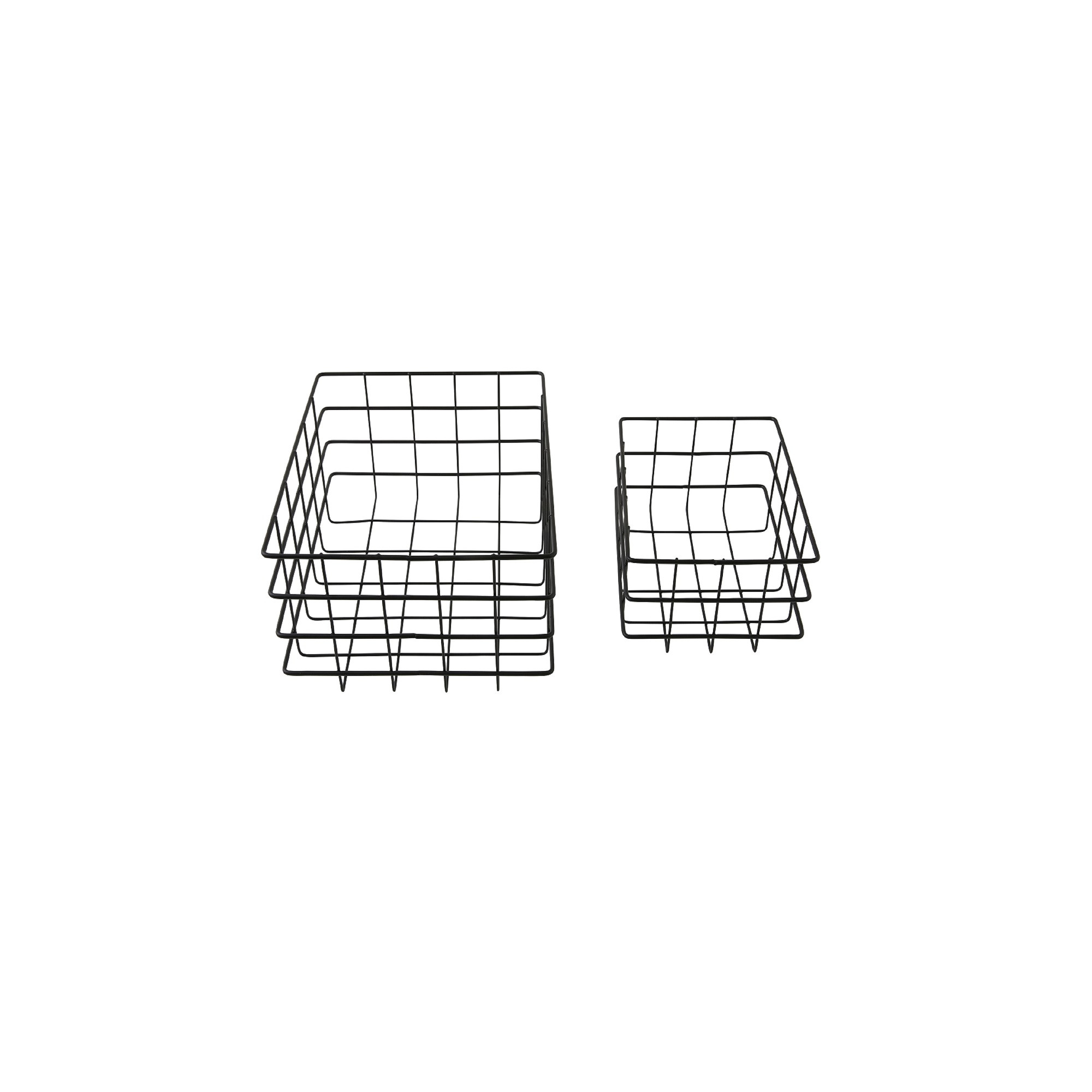 Lot de 2 paniers de rangement Copenhague métal noir Lot de 2 paniers de rangement Copenhague métal noir