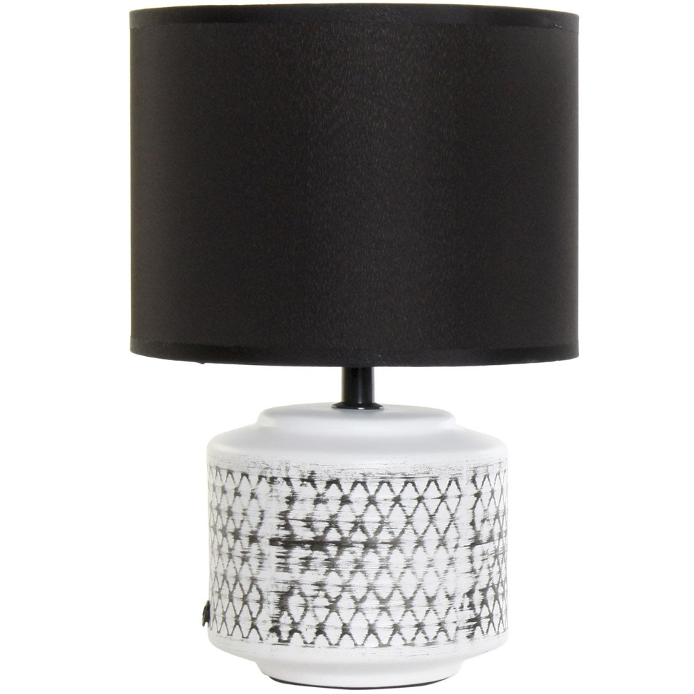 Petite lampe en céramique blanche et noire H30cm Petite lampe en céramique blanche et noire H30cm