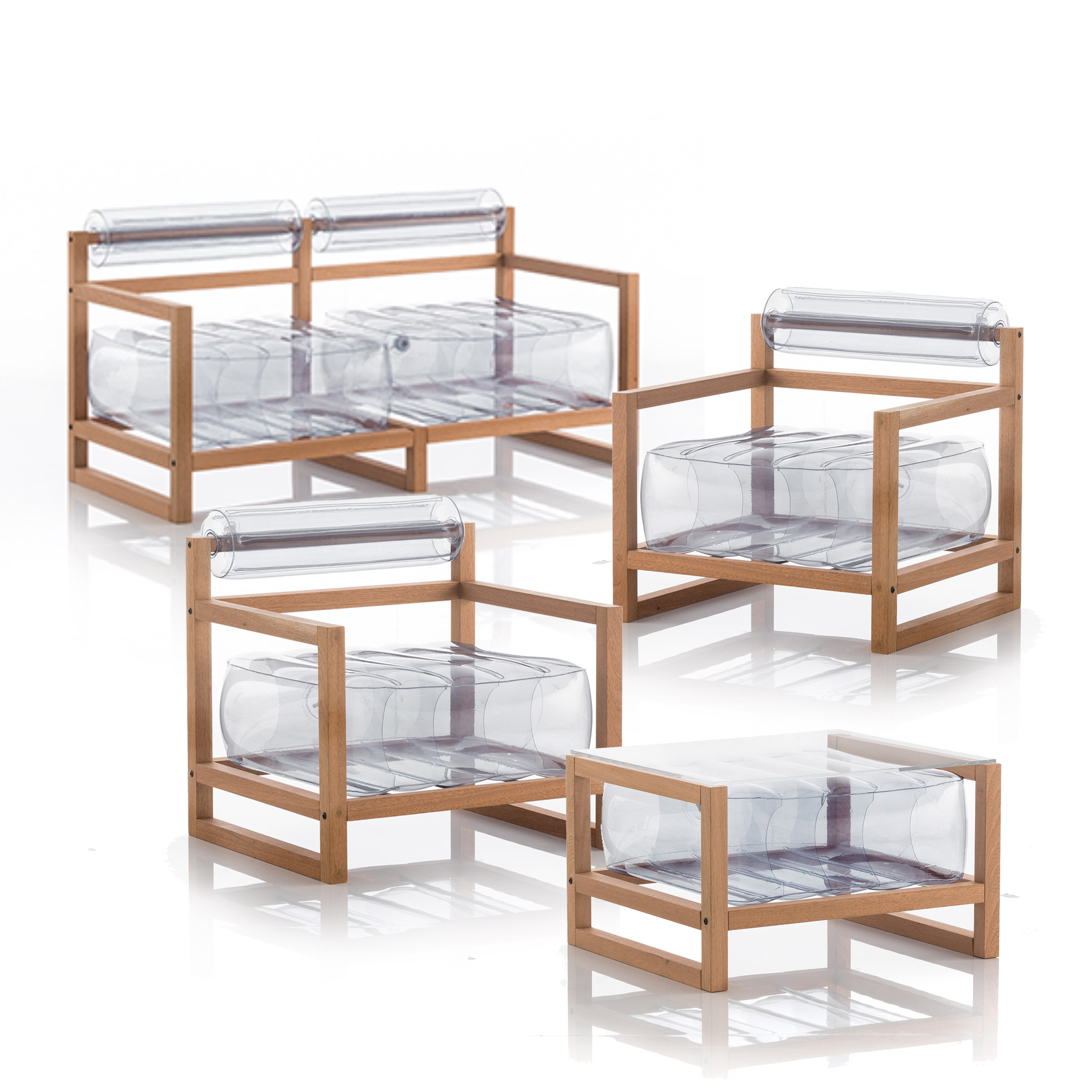 Salon de jardin design et table basse transparent