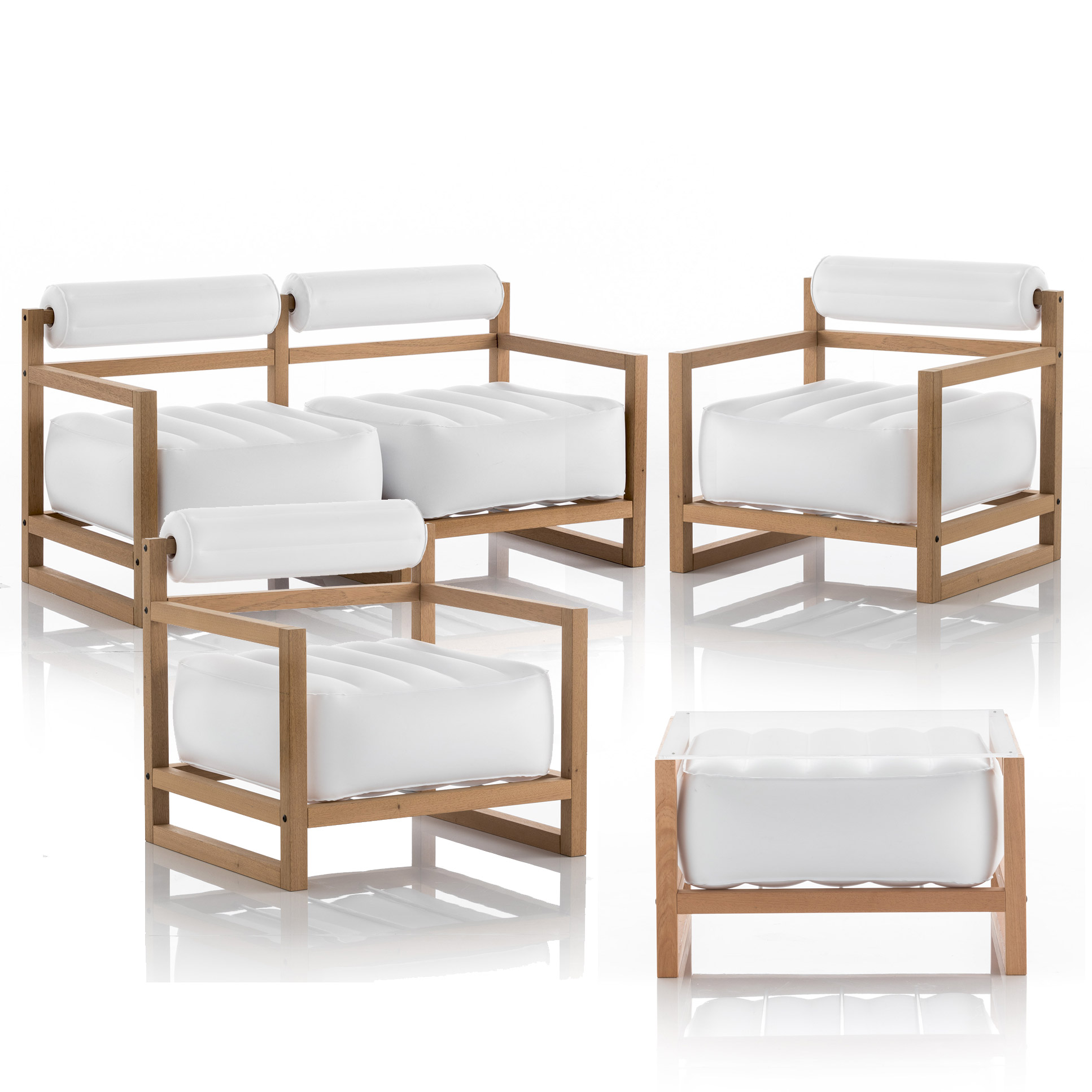 Salon de jardin design et table basse blanc