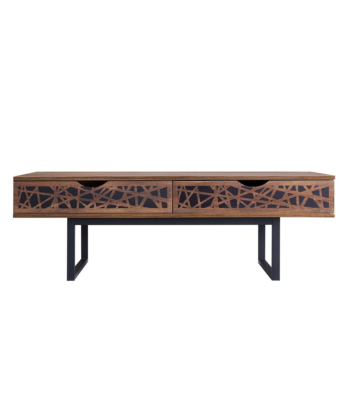 Table basse avec 2 tiroirs L120cm - Marron Table basse avec 2 tiroirs L120cm - Marron