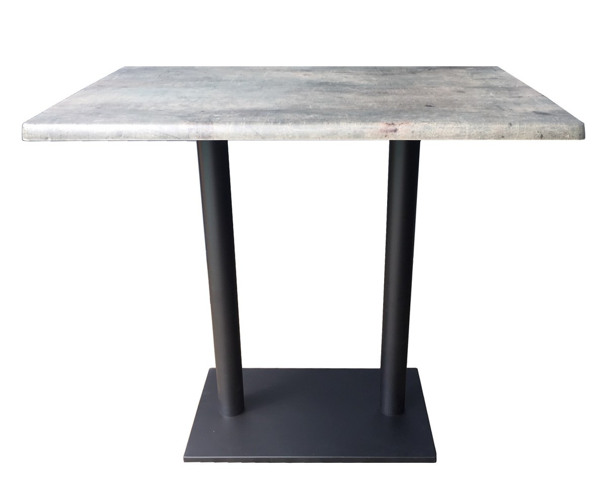 Table haute plateau aspect béton gris Table haute plateau aspect béton gris