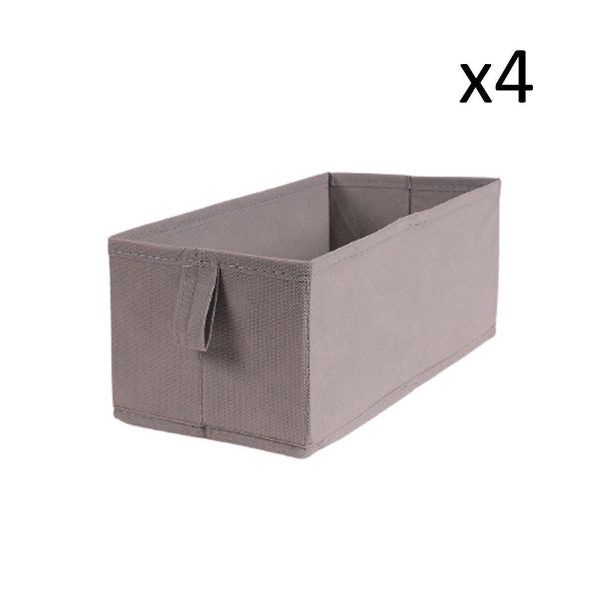 Lot de 4 tiroirs pliables intissés 28x14x11cm - Taupe Lot de 4 tiroirs pliables intissés 28x14x11cm - Taupe