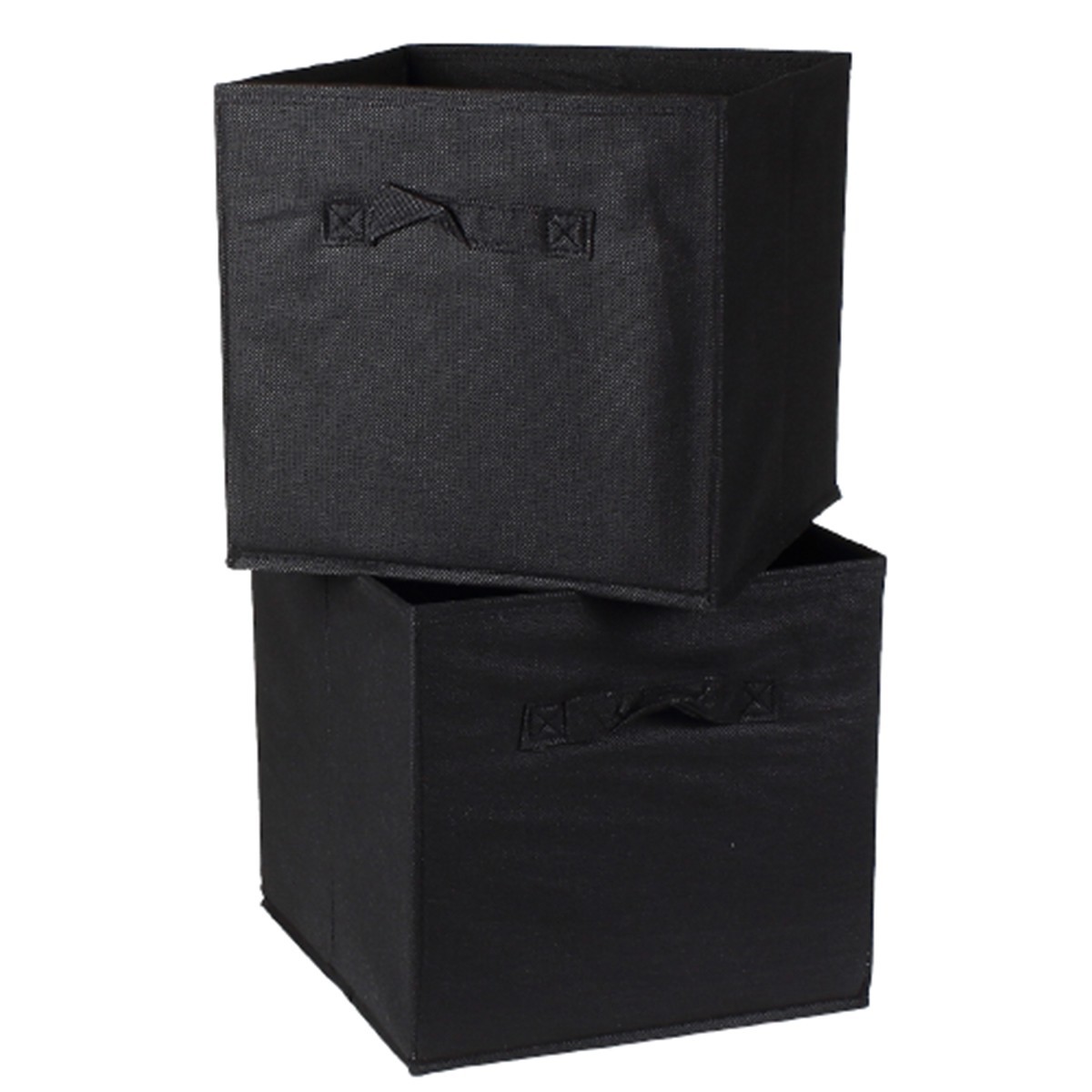 Cube de rangement intissé 28x28cm - Lot de 2 - Noir Cube de rangement intissé 28x28cm - Lot de 2 - Noir