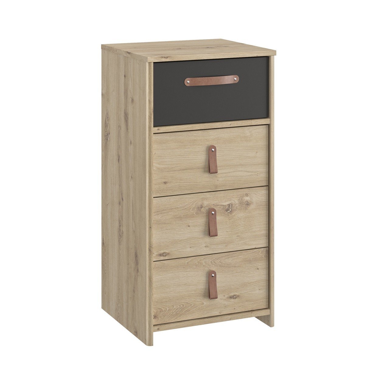 Chiffonnier 4 tiroirs style industriel - Marron
