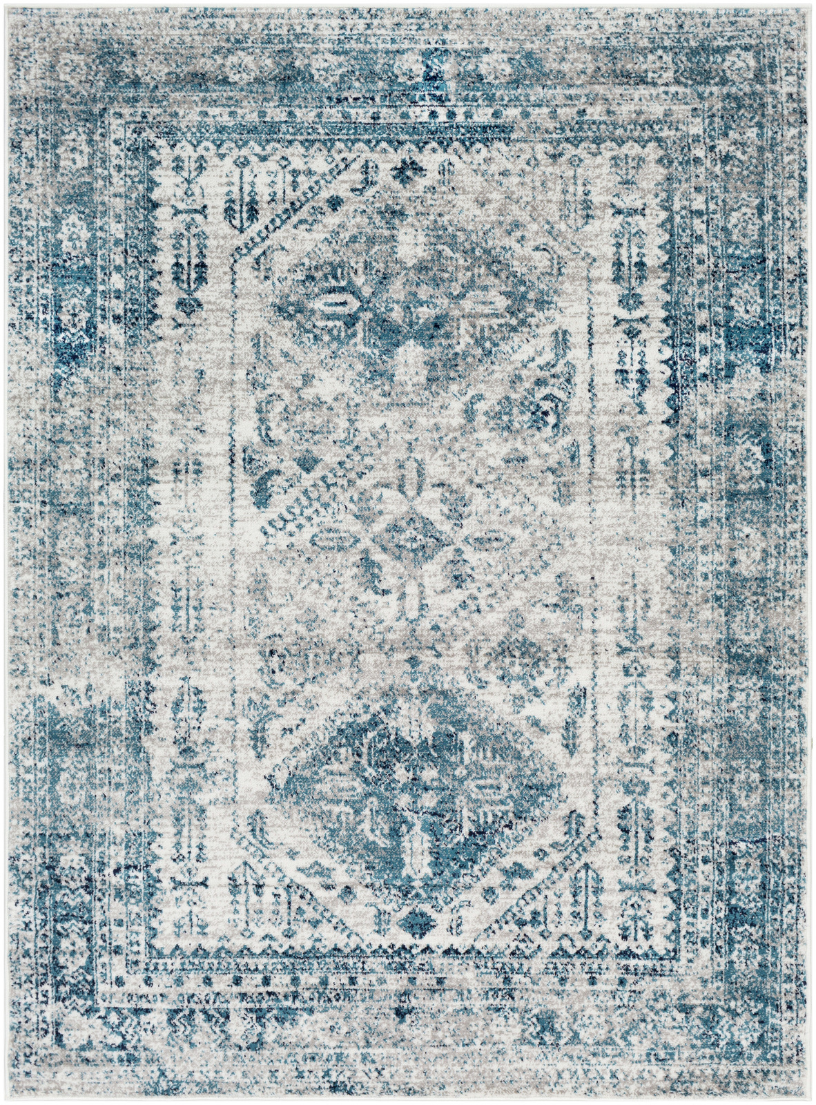 Tapis de salon classique bleu et gris 160x220 Tapis de salon classique bleu et gris 160x220