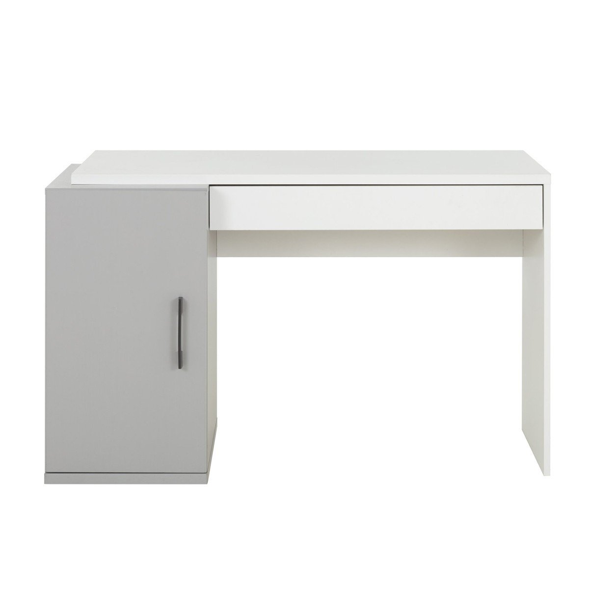 Bureau avec caisson de rangement et tiroir - Gris Bureau avec caisson de rangement et tiroir - Gris