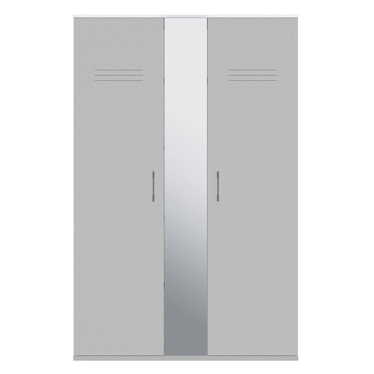 Armoire 2 portes et miroir central - Gris Armoire 2 portes et miroir central - Gris