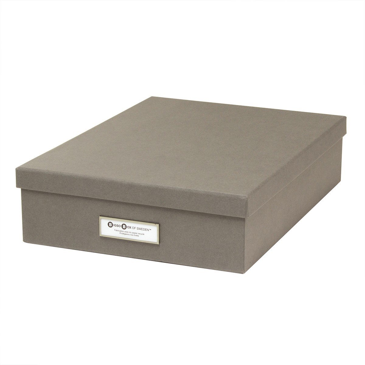 Boite A4 avec porte étiquette - 35 x 26 x H8.5cm - Gris (photo) Boite A4 avec porte étiquette - 35 x 26 x H8.5cm - Gris