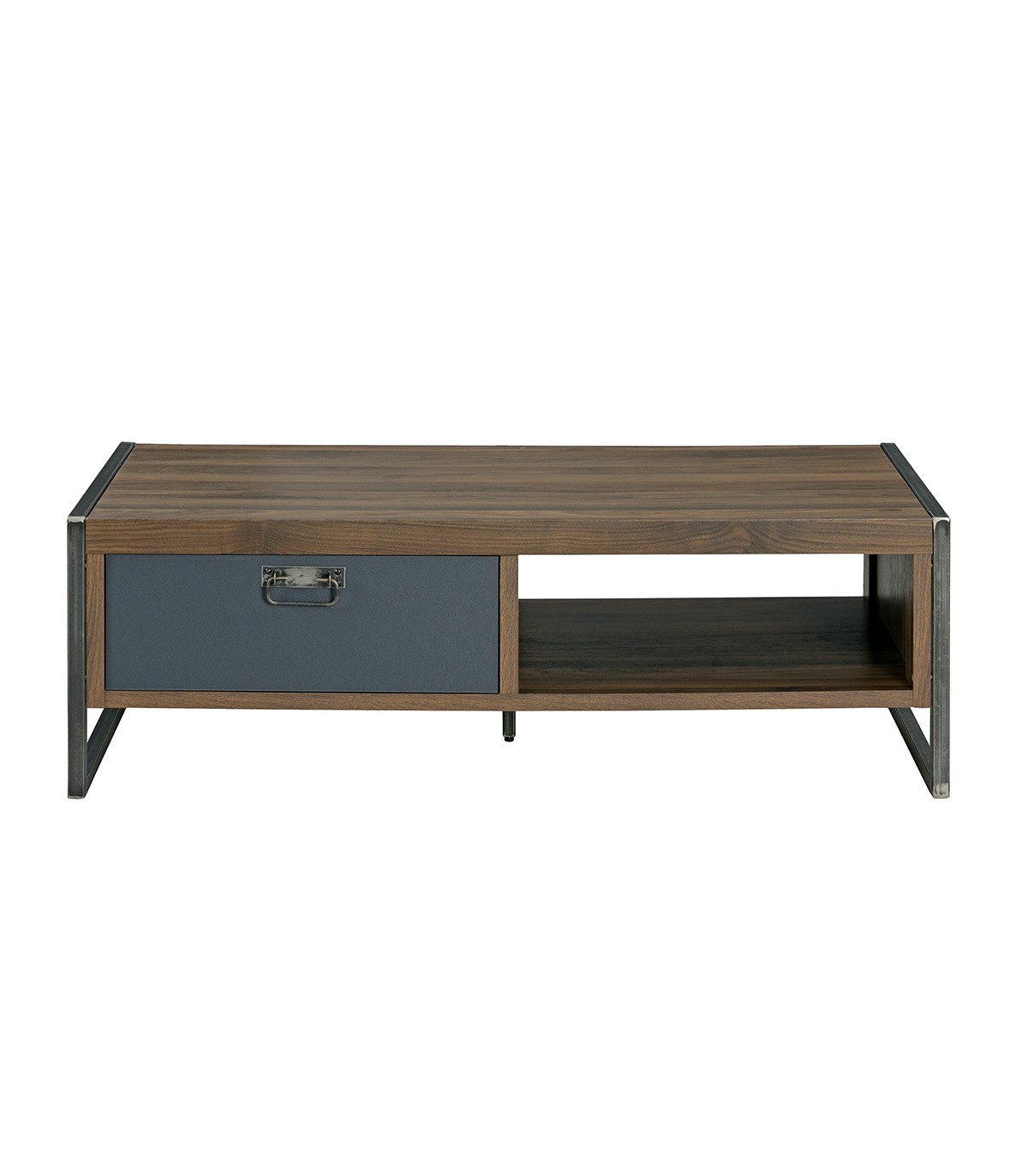 Table basse avec poignée et pieds métallique H40.5cm - Marron Table basse avec poignée et pieds métallique H40.5cm - Marron