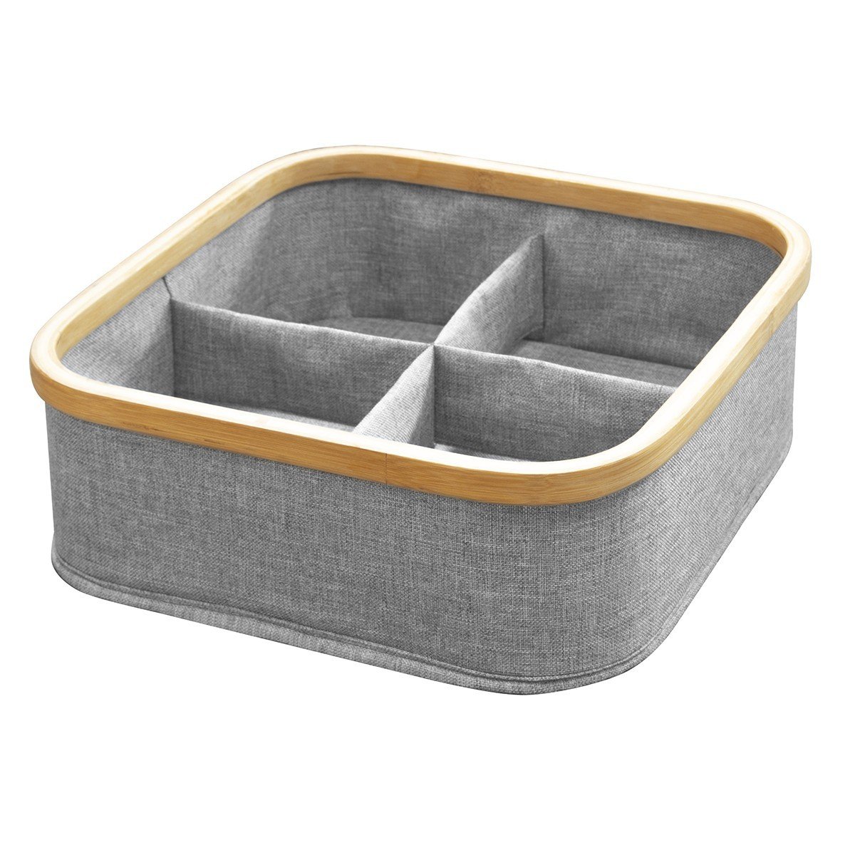 Panier cadre bambou 4 compartiments - Gris Panier cadre bambou 4 compartiments - Gris