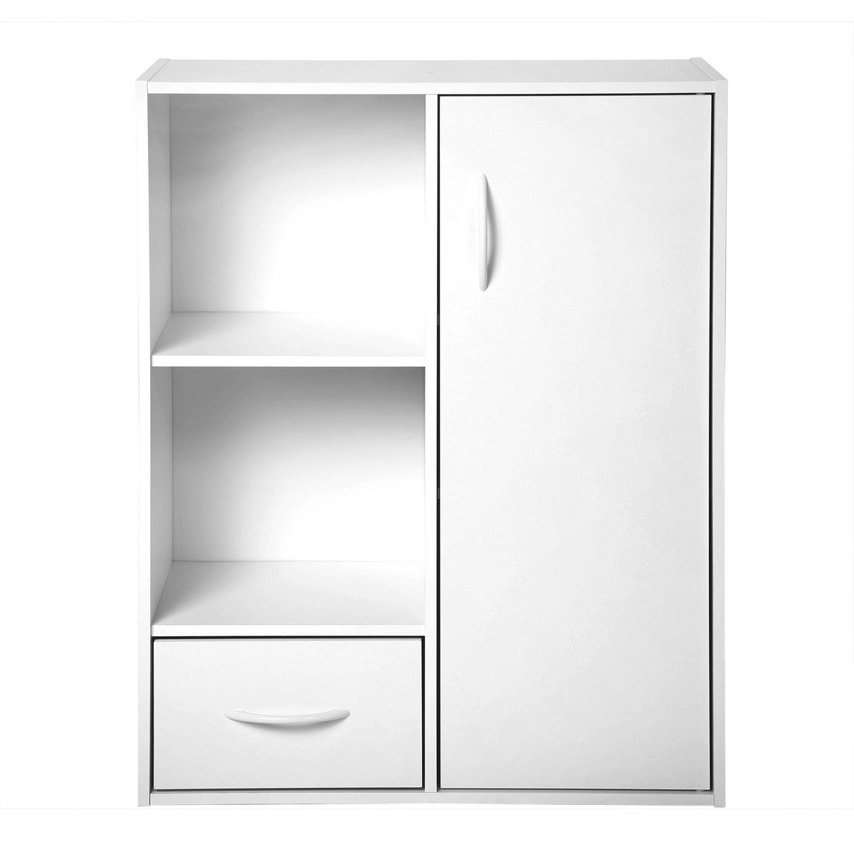 Etagère de rangement 2 casiers avec 1 tiroir et 1 placard - Blanc Etagère de rangement 2 casiers avec 1 tiroir et 1 placard - Blanc