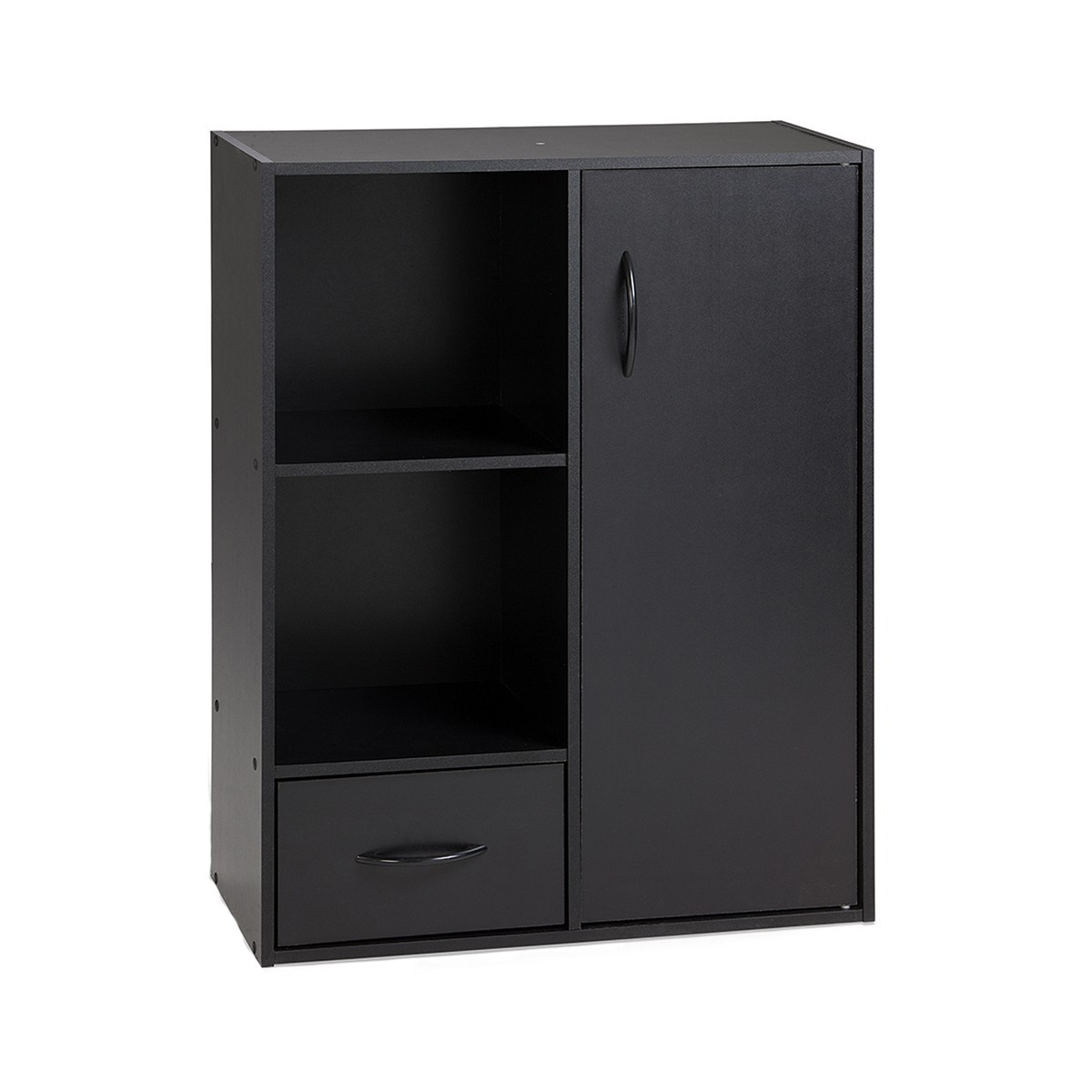 Etagère de rangement 2 casiers avec 1 tiroir et 1 placard - Noir Etagère de rangement 2 casiers avec 1 tiroir et 1 placard - Noir