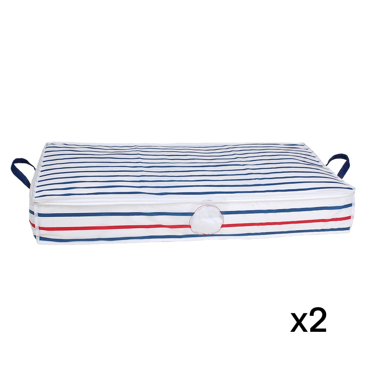 Housses rayures sous lit - lot de 2 - Blanc (photo) Housses rayures sous lit - lot de 2 - Blanc
