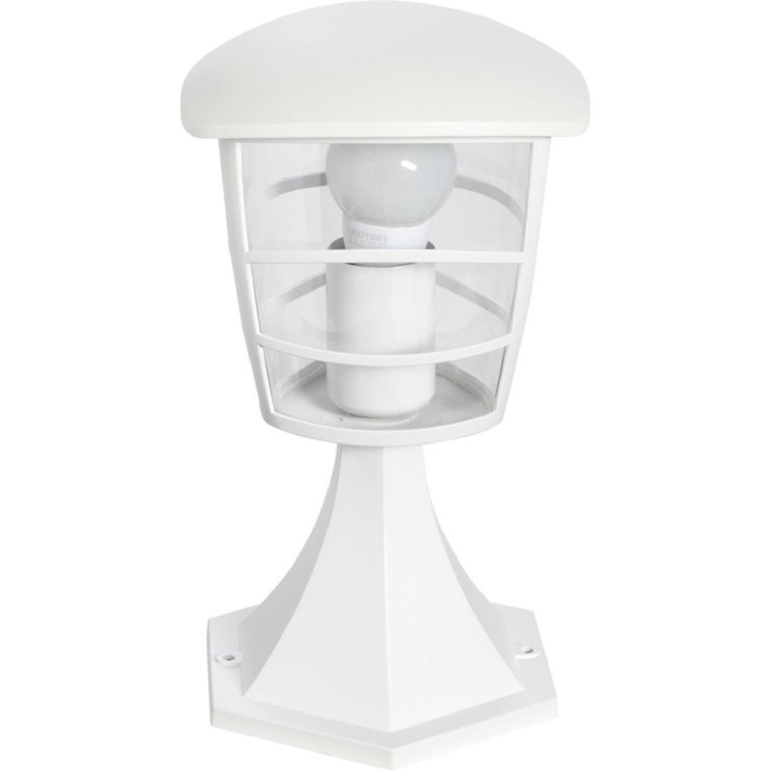 Borne d'extérieur métal blanc H30cm