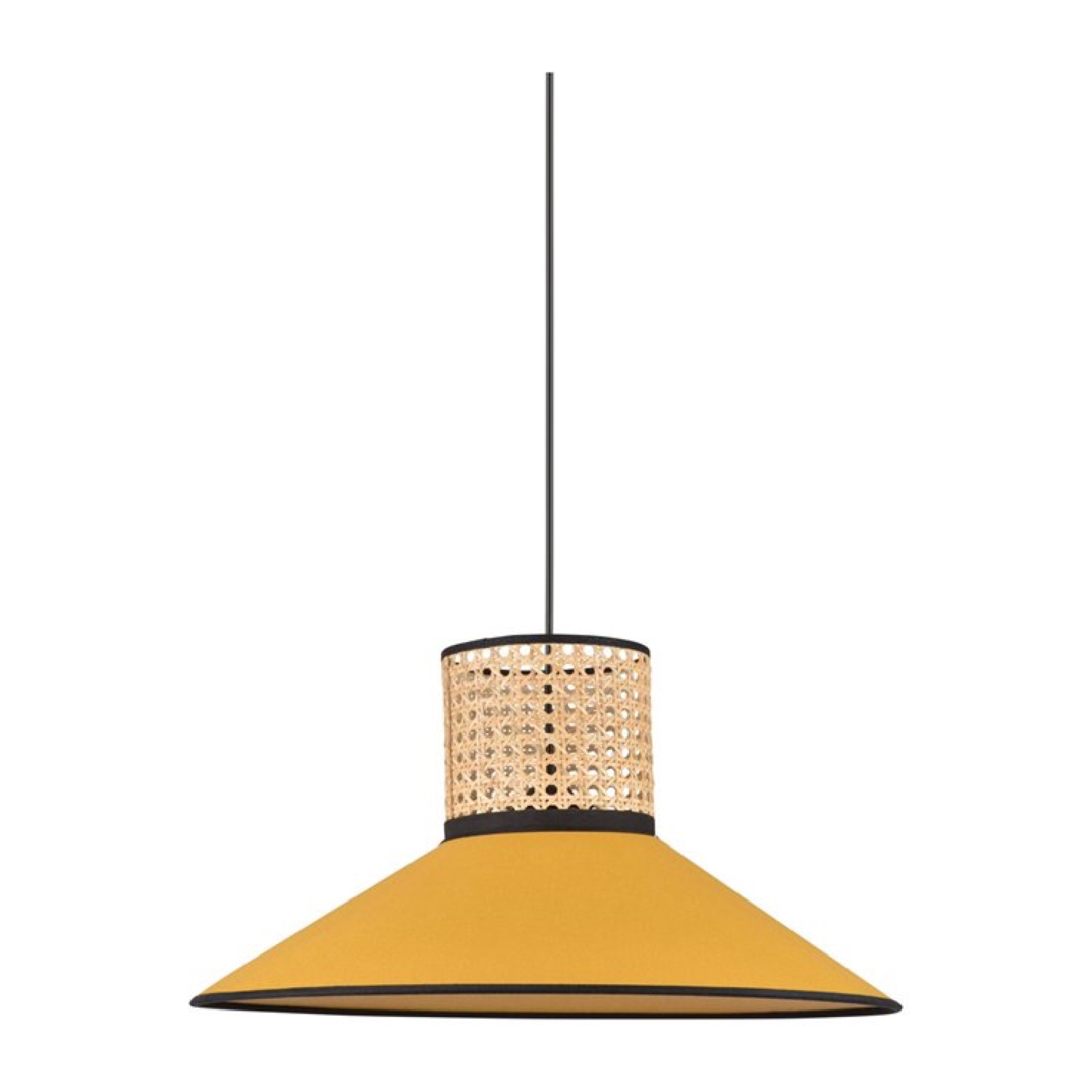 Suspension conique coton/cannage D44cm Suspension conique coton/cannage D44cm