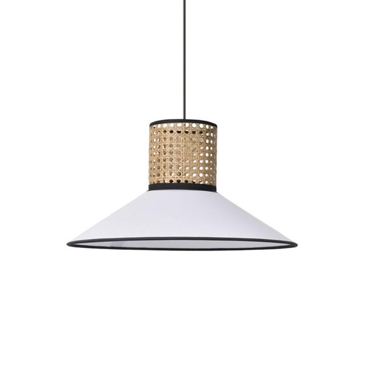 Suspension conique coton/cannage D44cm Suspension conique coton/cannage D44cm