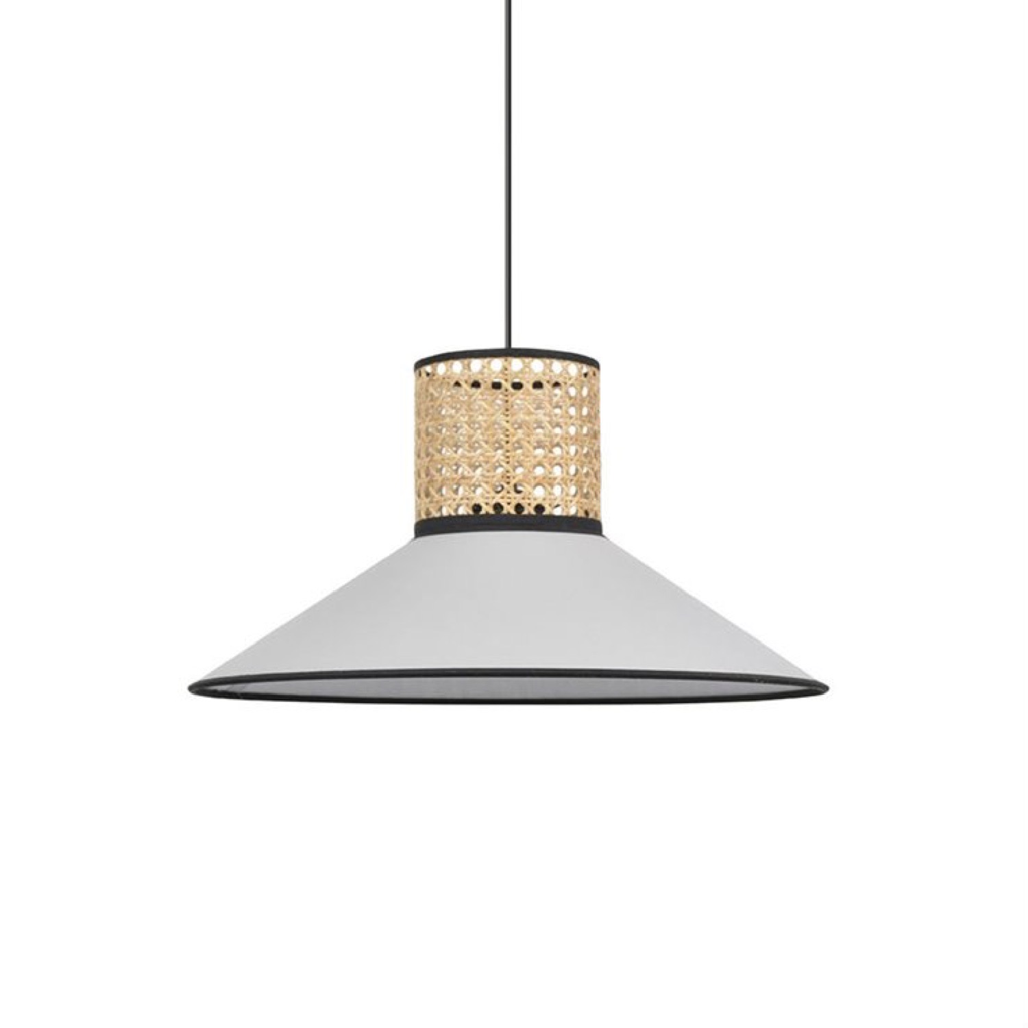 Suspension conique coton/cannage D44cm Suspension conique coton/cannage D44cm