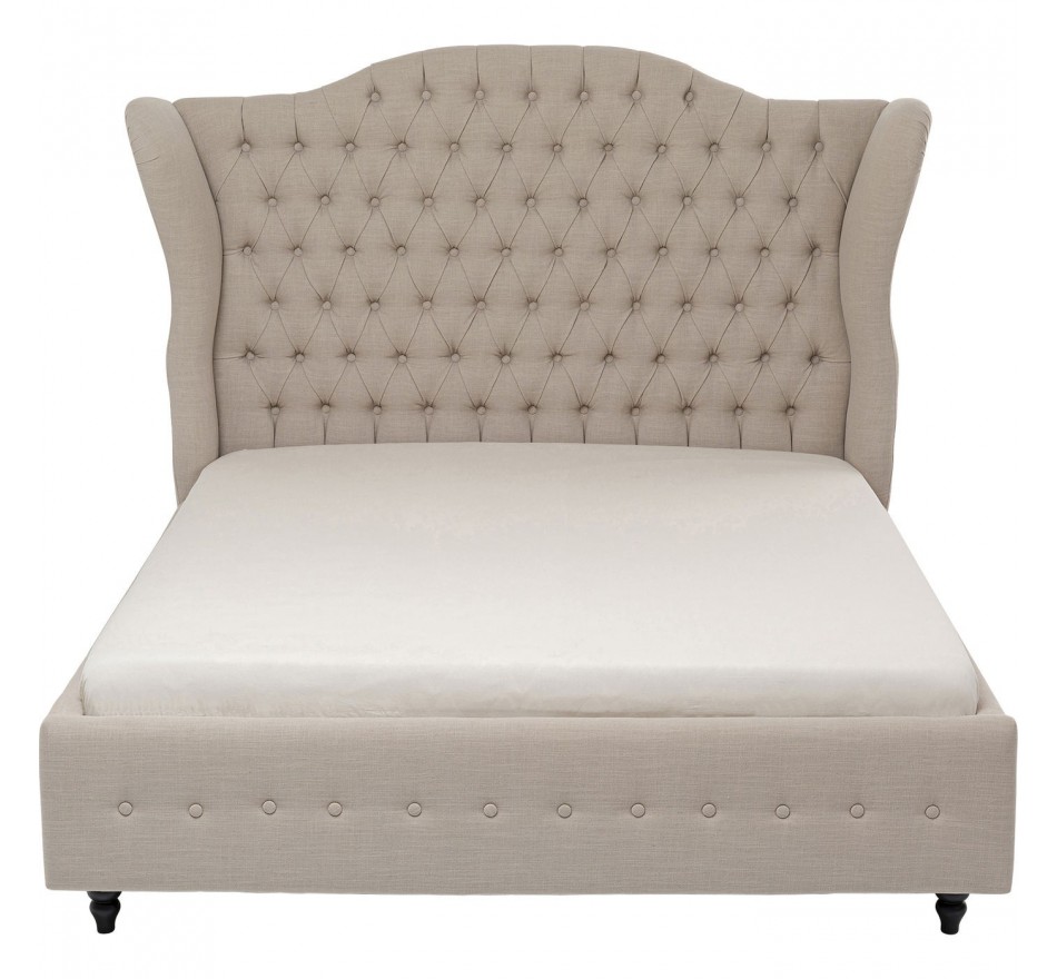 Lit 160x200 en tissu beige (photo) Lit 160x200 en tissu beige