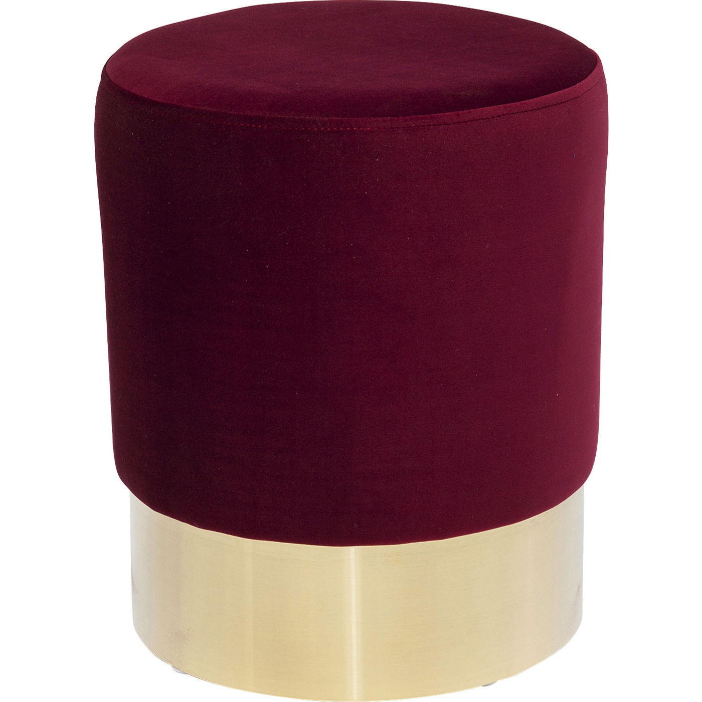 Tabouret en velours bordeaux et acier doré D35 Tabouret en velours bordeaux et acier doré D35