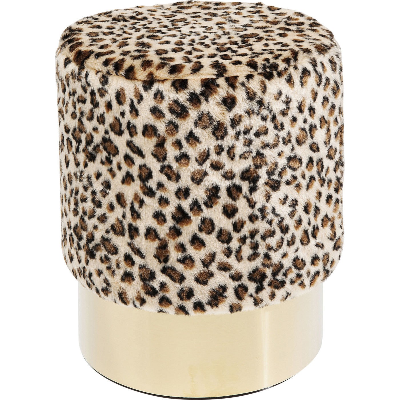 Tabouret léopard et acier doré D35 Tabouret léopard et acier doré D35