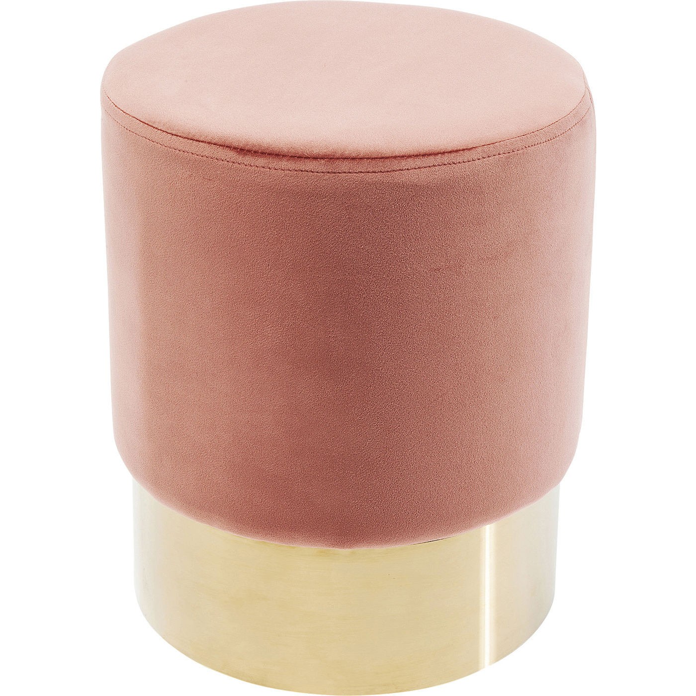 Tabouret en velours rose et acier doré D35 Tabouret en velours rose et acier doré D35