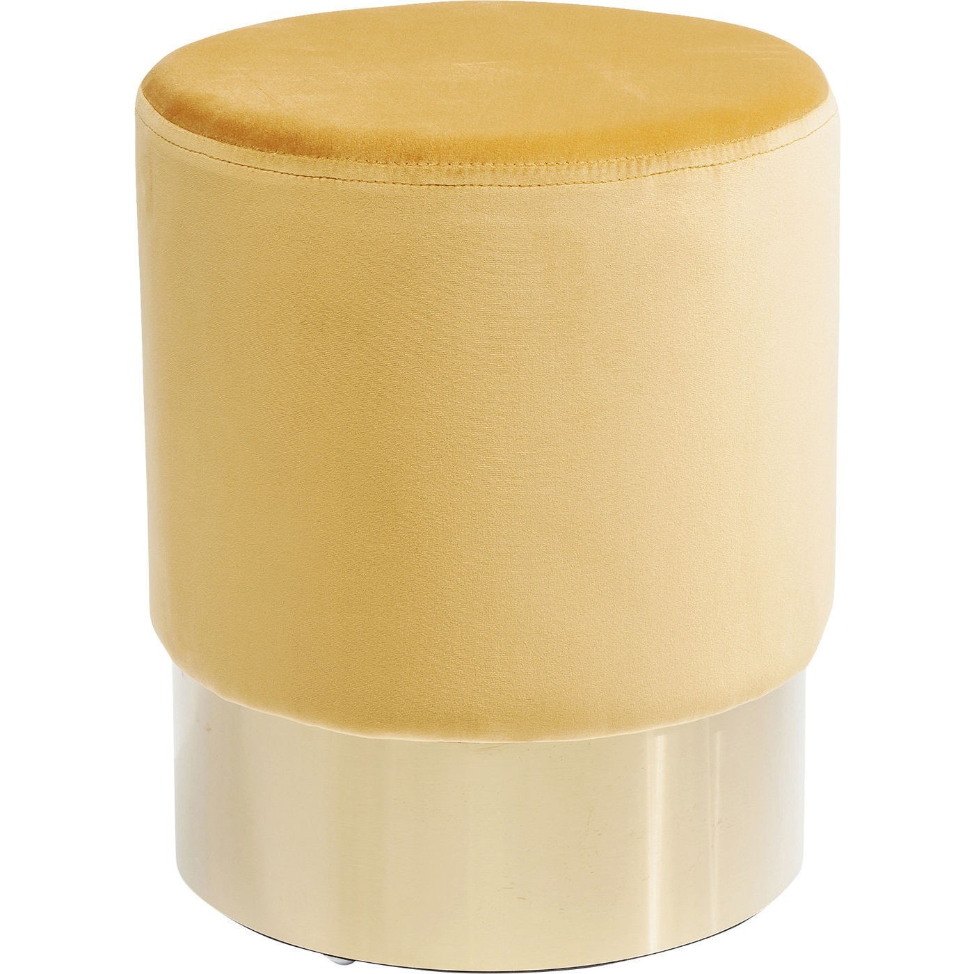 Tabouret en velours ocre et acier doré D35 Tabouret en velours ocre et acier doré D35