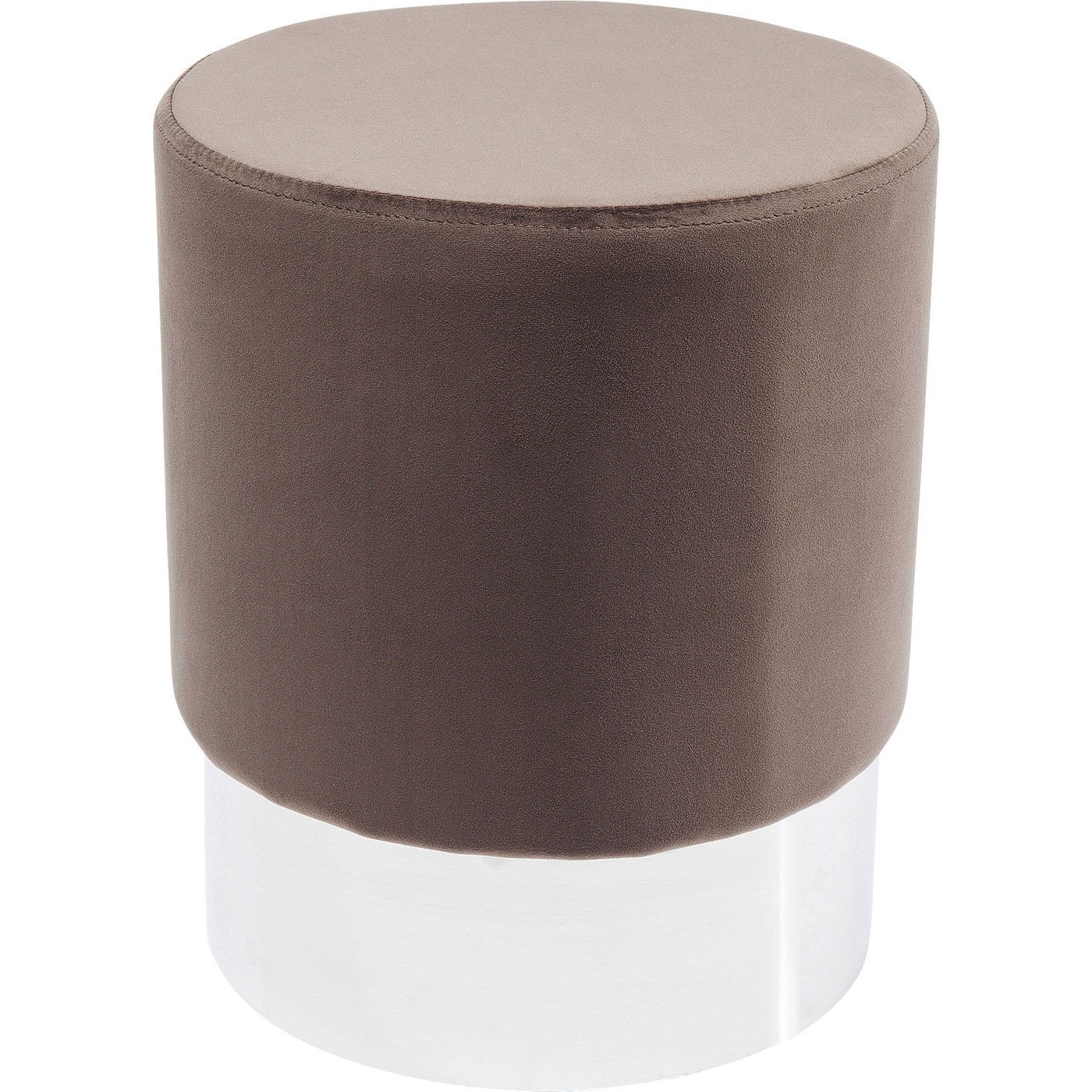 Tabouret en velours marron et acier chromé D35 Tabouret en velours marron et acier chromé D35