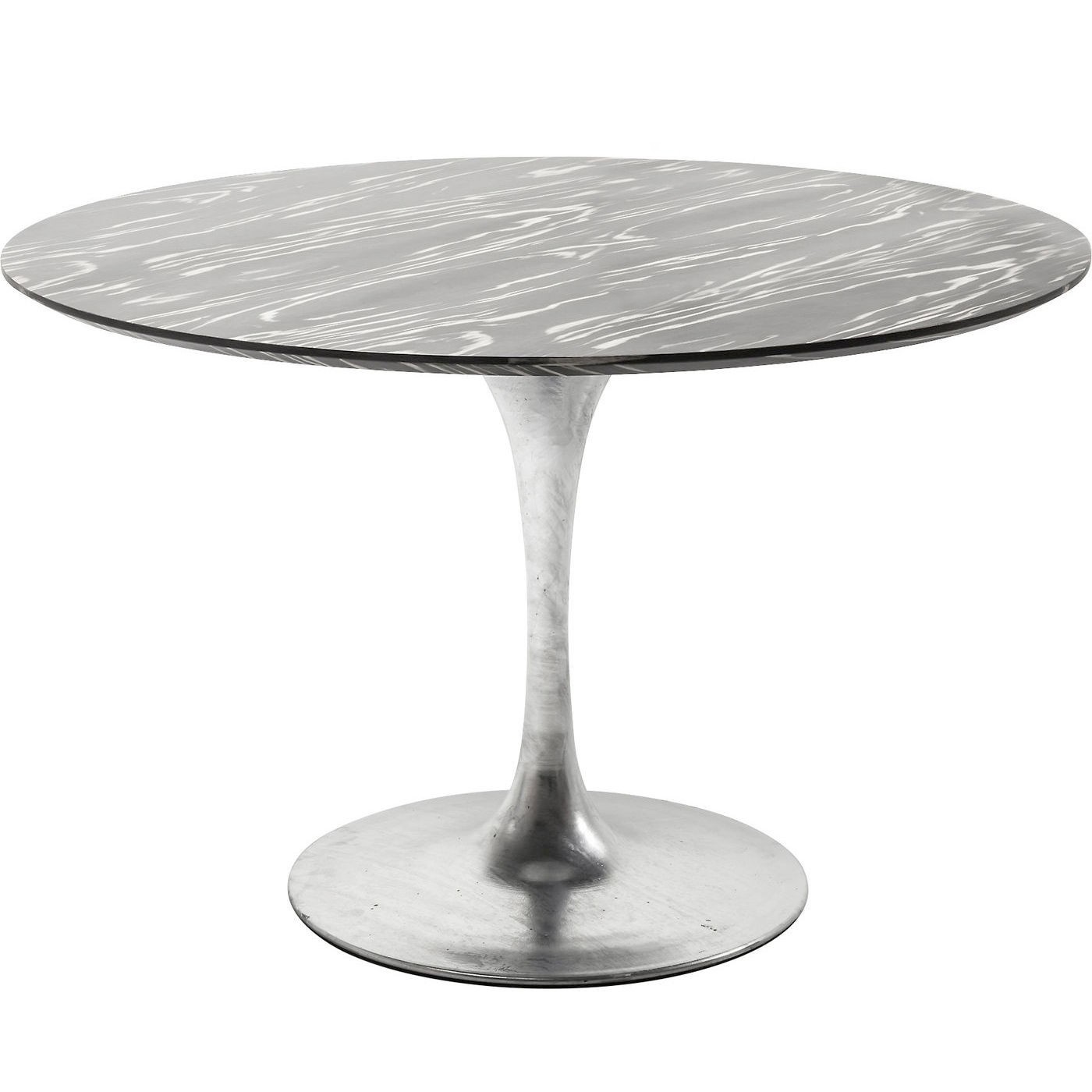 Table à manger 6 personnes ronde ébène et zinc D120 Table à manger 6 personnes ronde ébène et zinc D120