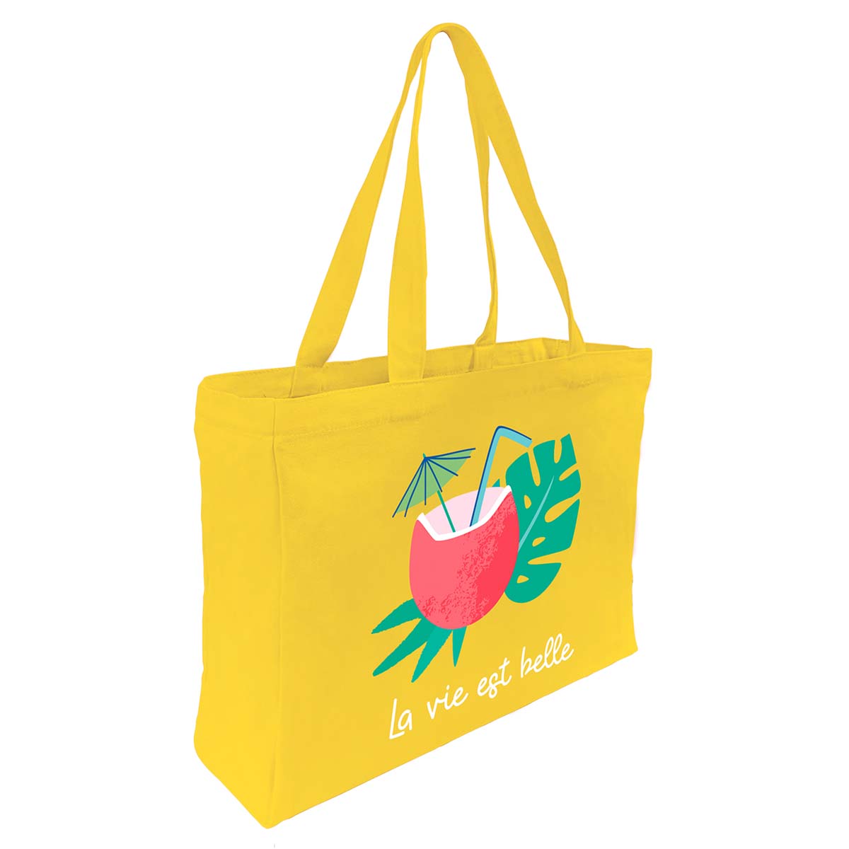 Tote Bag Coton Imprimé Noix De Coco Tote Bag Coton Imprimé Noix De Coco