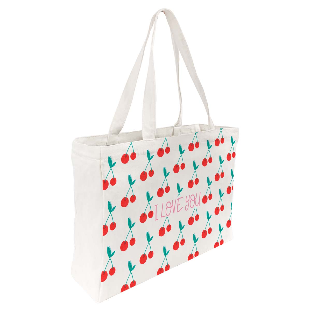 Tote Bag Coton Imprimé Cerises Tote Bag Coton Imprimé Cerises