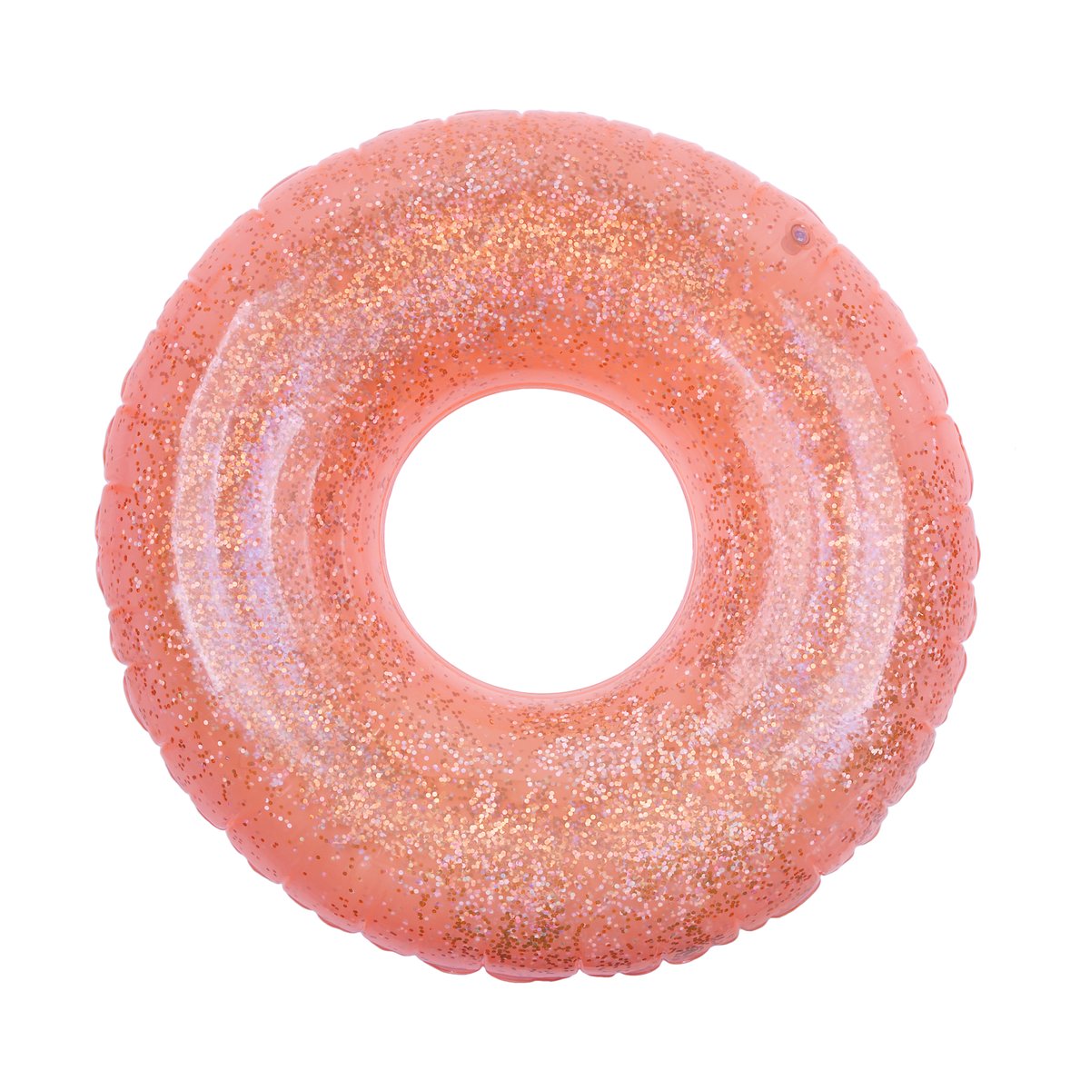 Bouée gonflable orange néon pailletée Bouée gonflable orange néon pailletée