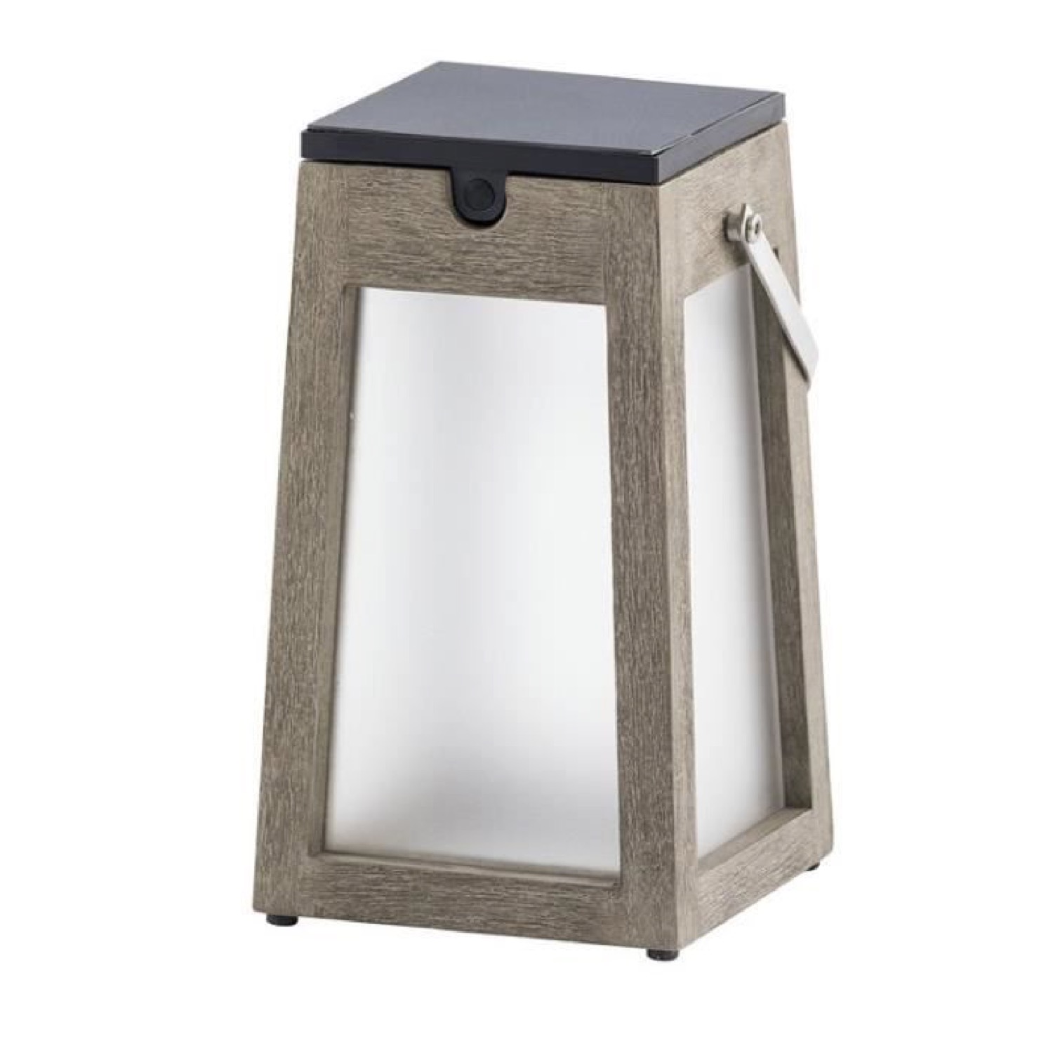 Lanterne d'extérieur LED rechargeable & solaire bois/inox
