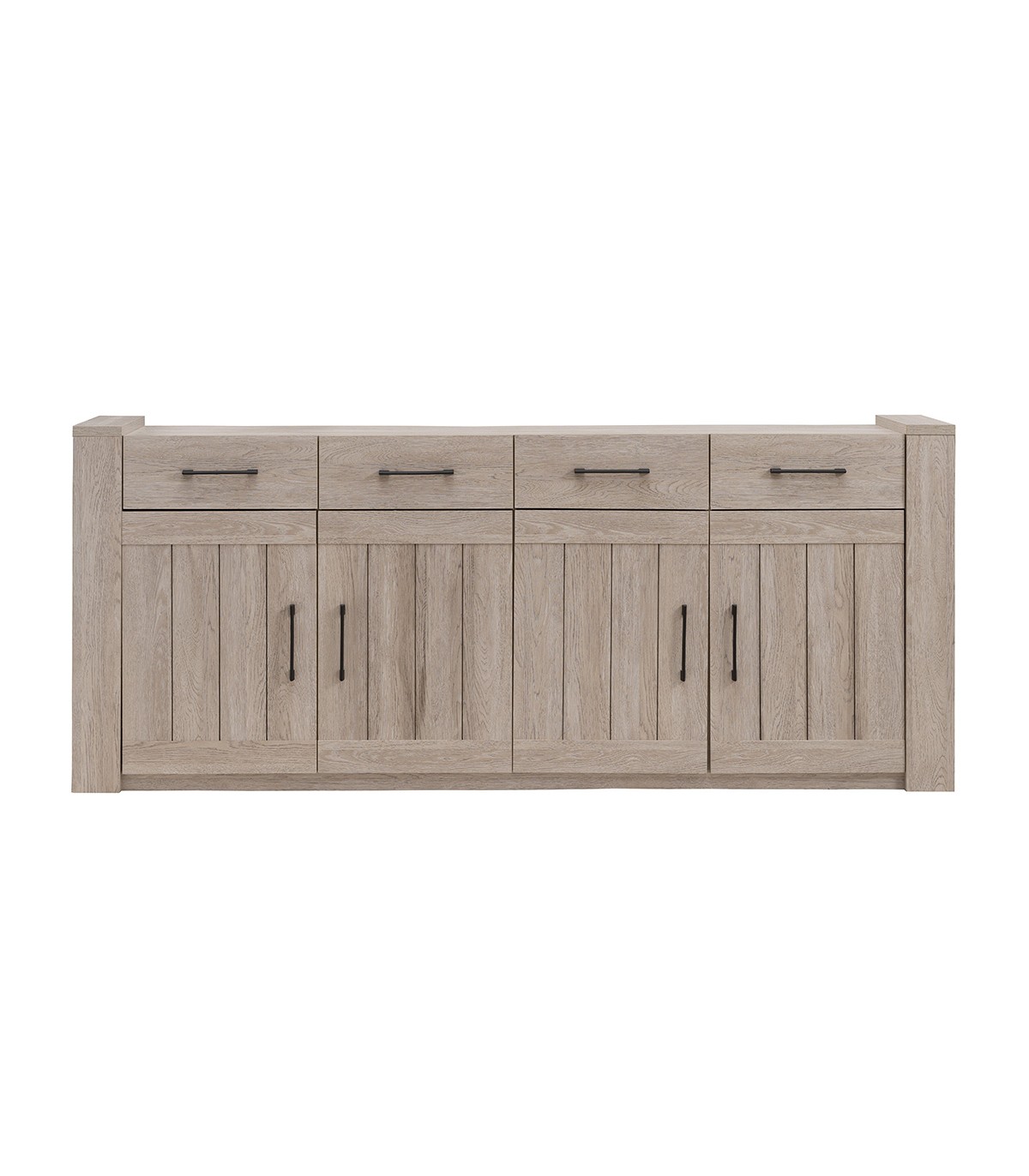Buffet 4 tiroirs 4 portes couleur chêne
