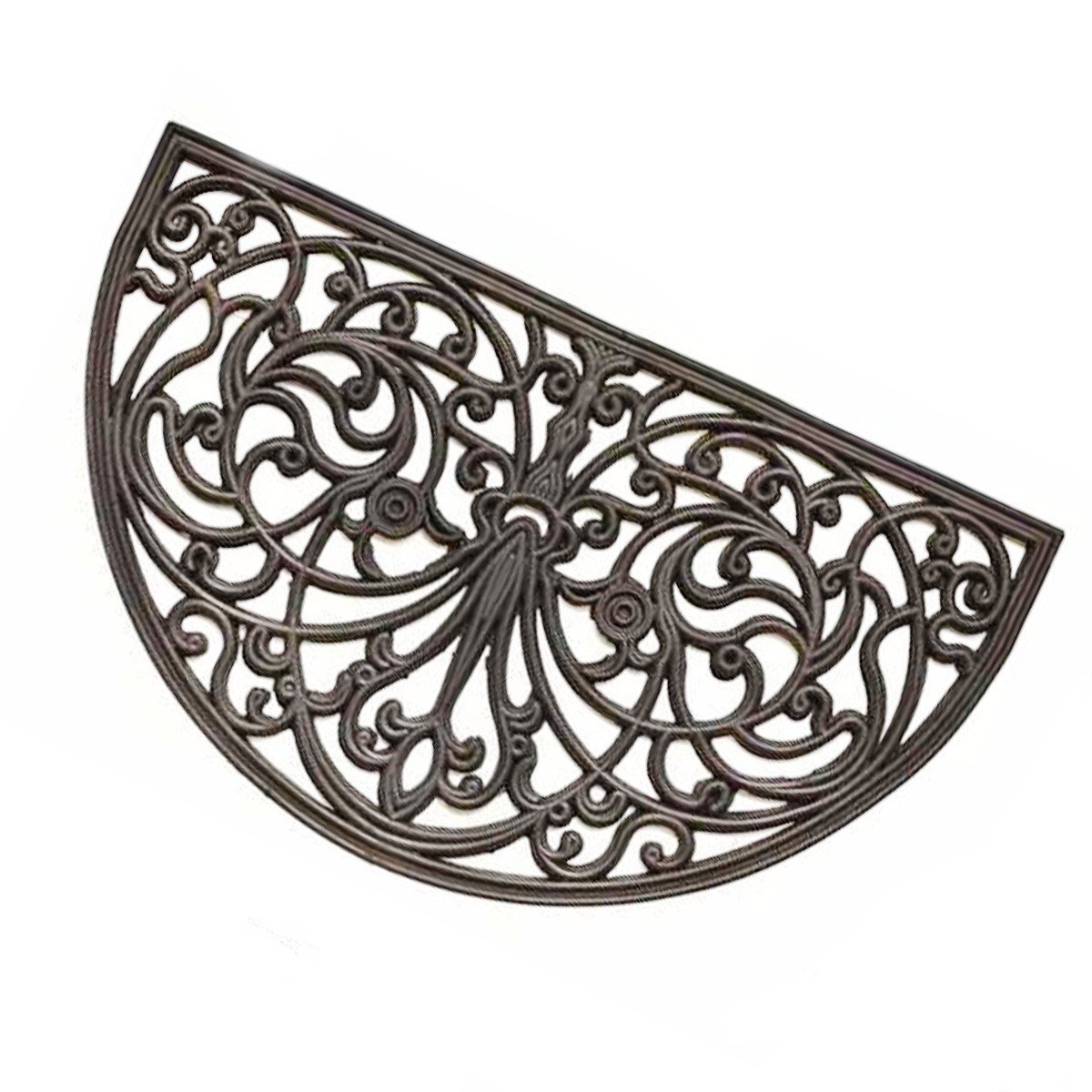 Paillasson d'extérieur demi-lune en caoutchouc - 75 x 45 cm - Noir Paillasson d'extérieur demi-lune en caoutchouc - 75 x 45 cm - Noir