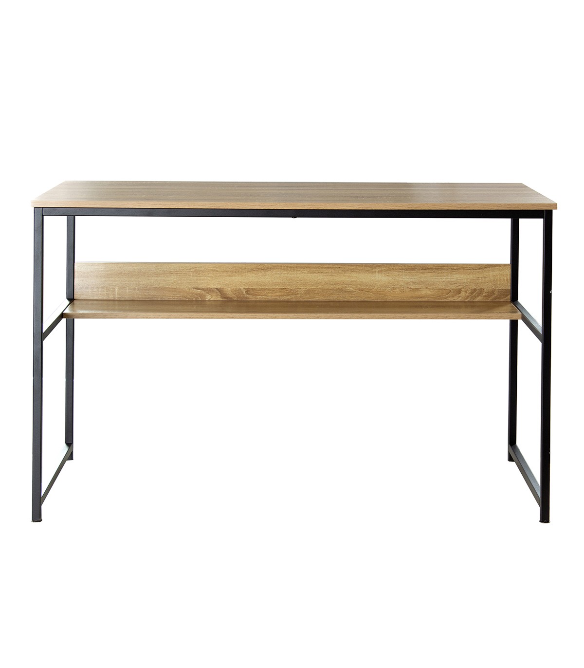 Bureau avec étagère métal style industriel - Marron Bureau avec étagère métal style industriel - Marron