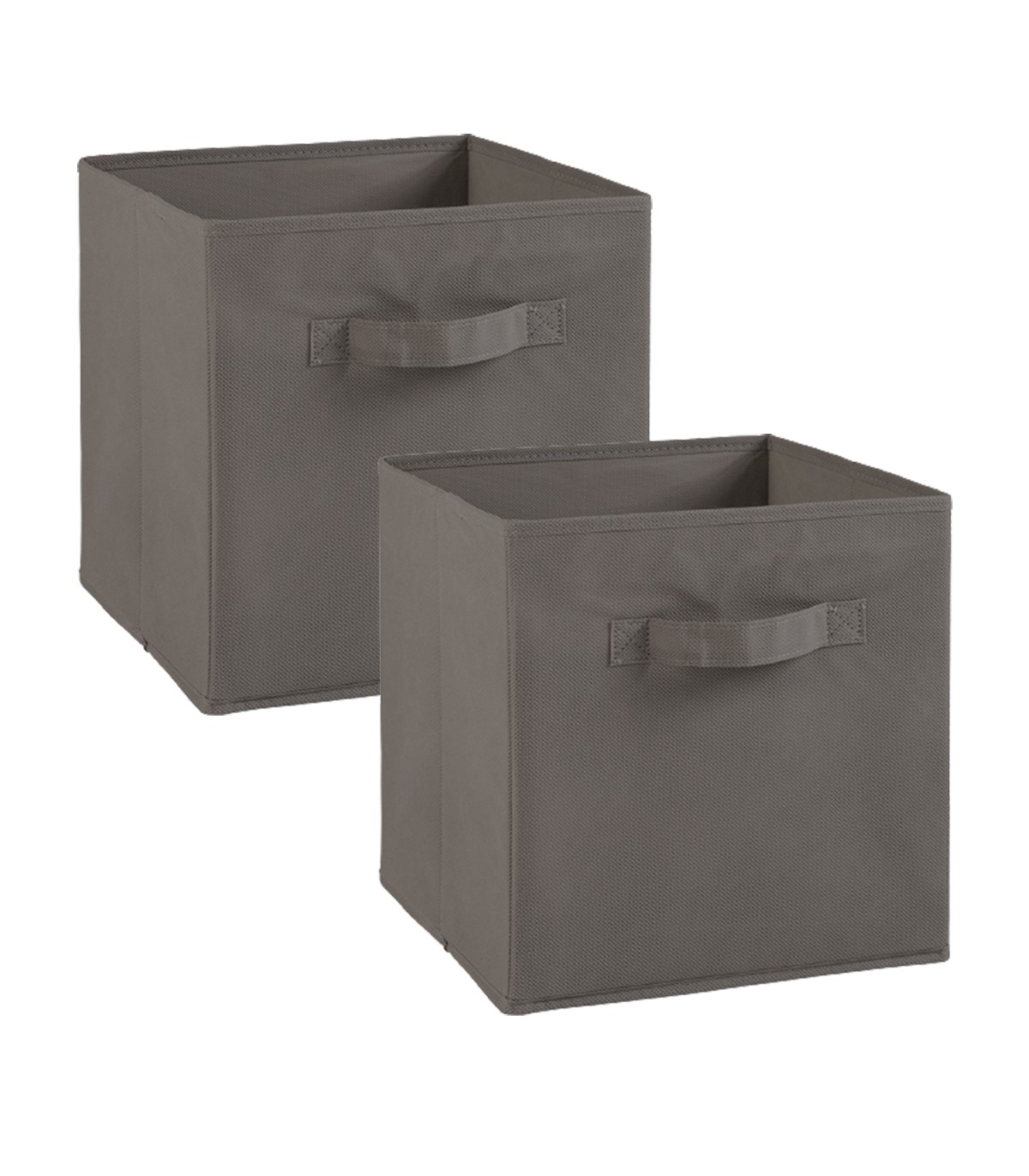Lot de 2 cubes en intissé - 28x28x27cm - Gris (photo) Lot de 2 cubes en intissé - 28x28x27cm - Gris
